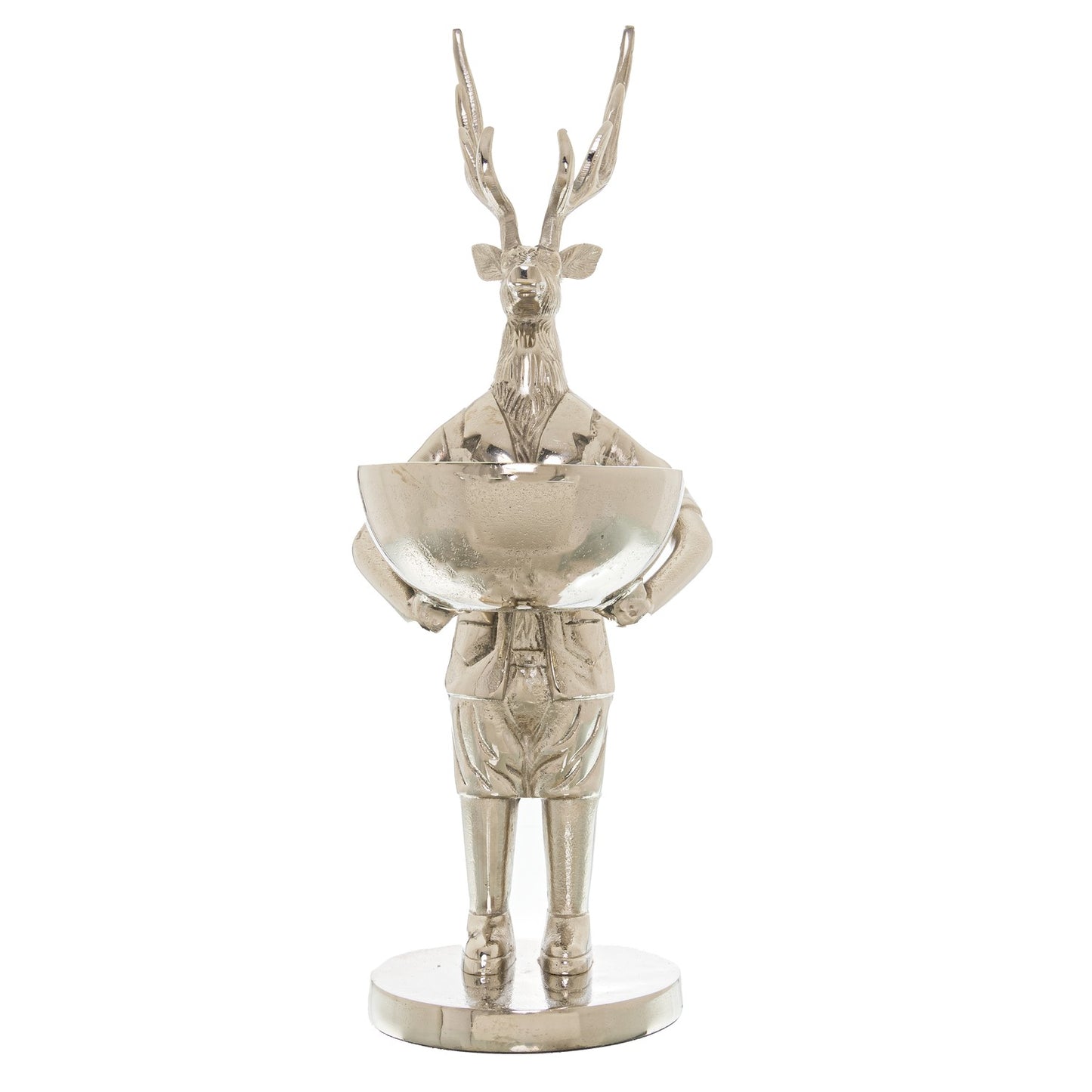 Standing Silver Stag Ornament With Bowl