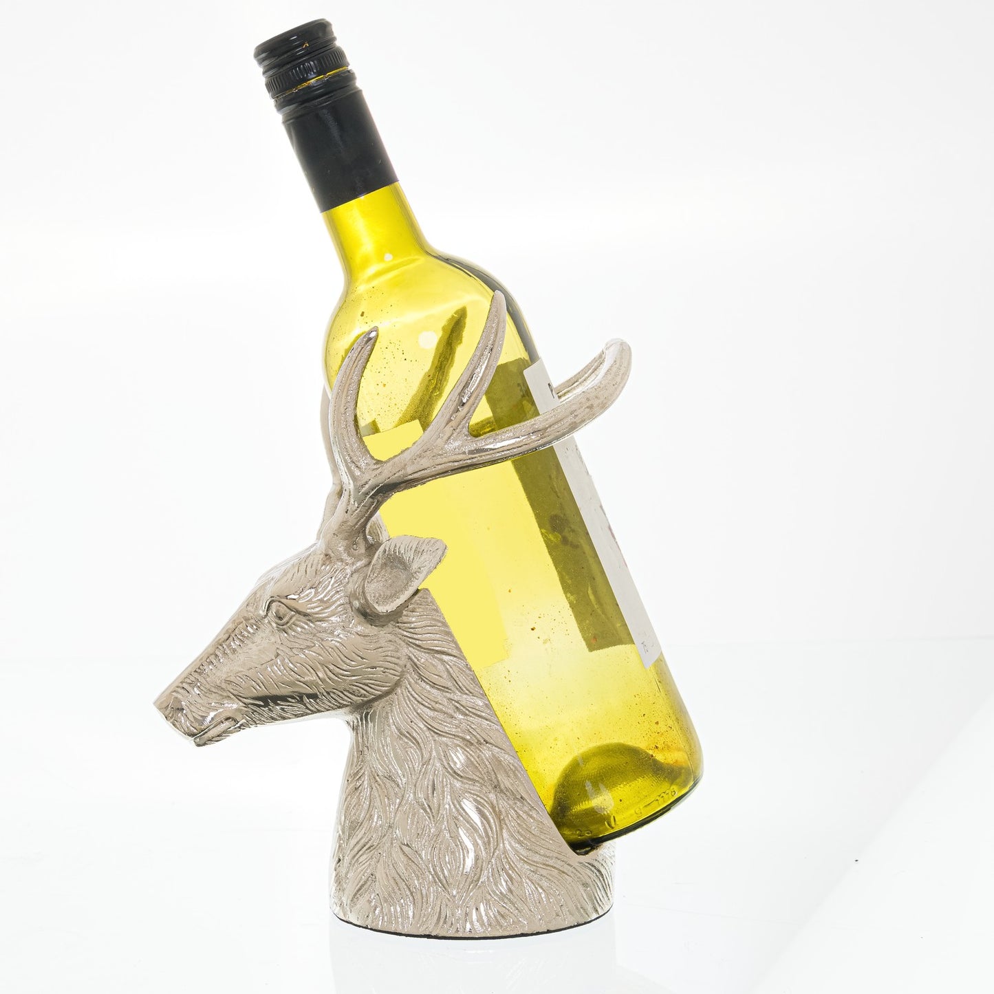 Silver Stag Wine Bottle Holder