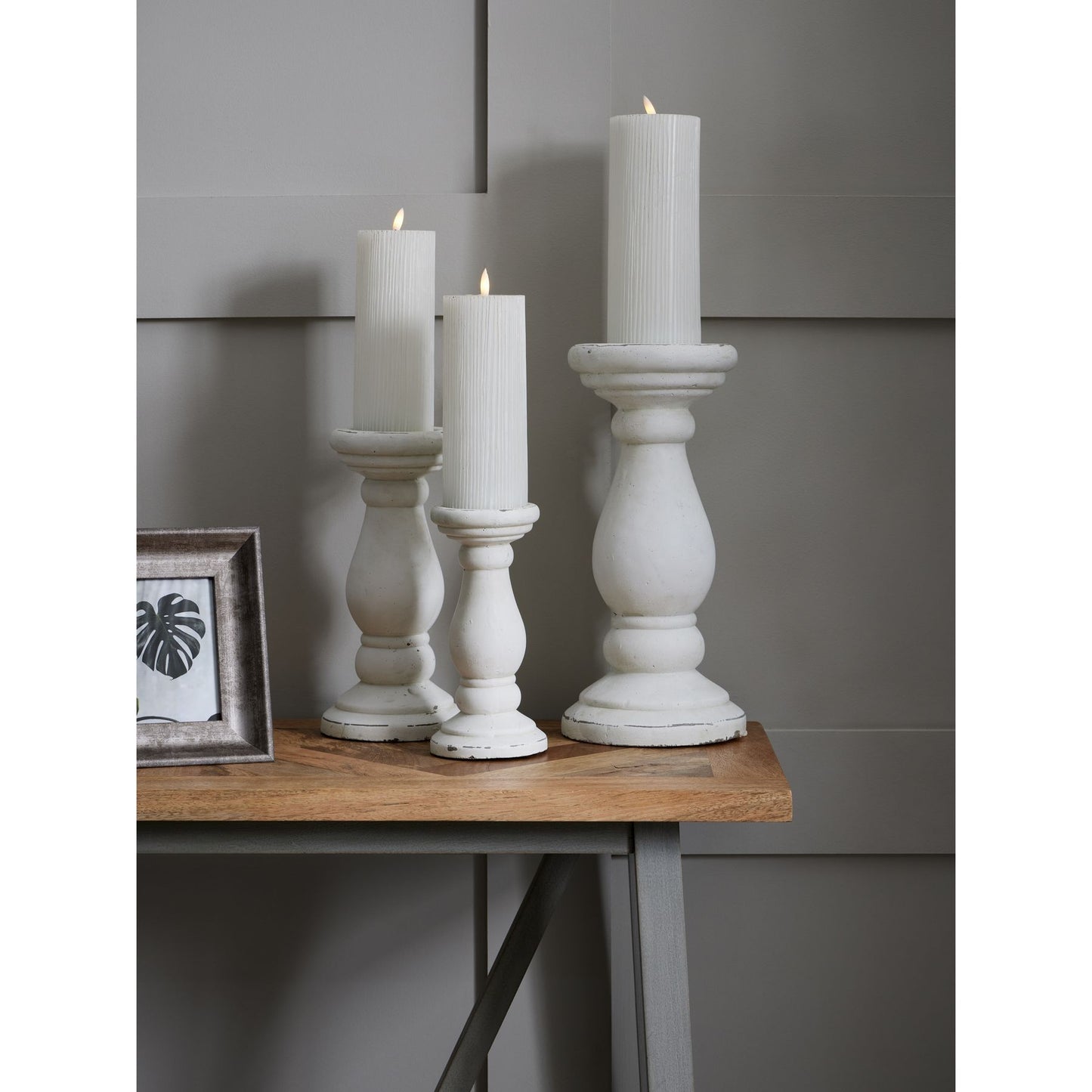Small Matt White Ceramic Candle Holder