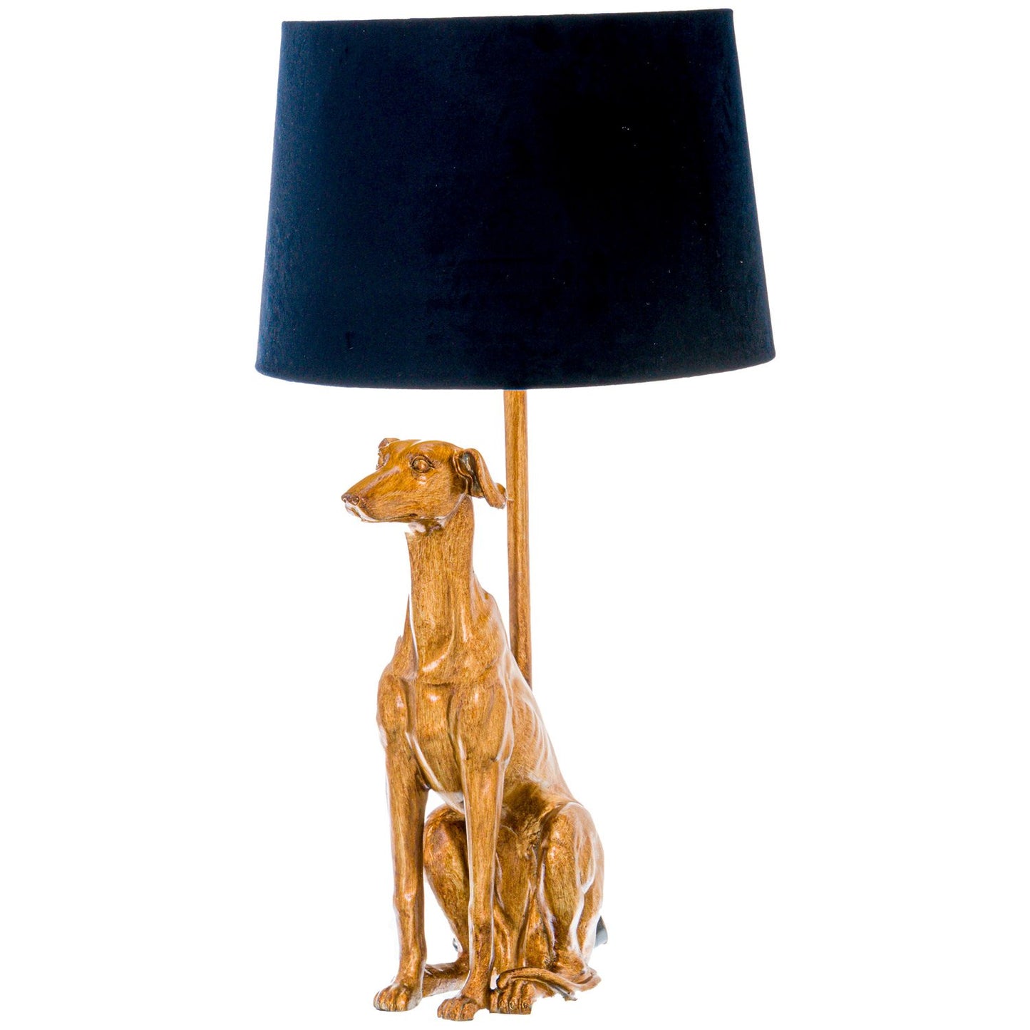 William The Whippet Gold Lamp With Charcoal Shade