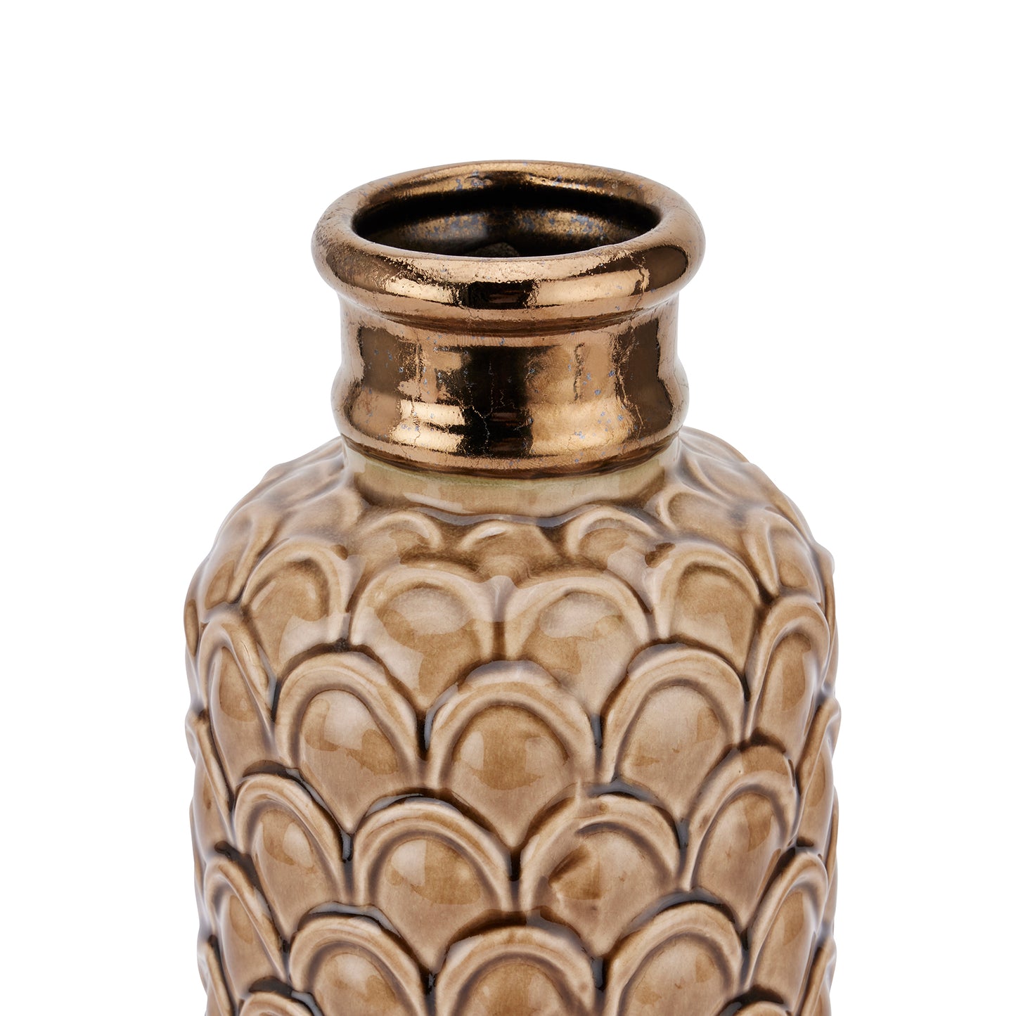Seville Collection Large Caramel Scalloped Vase