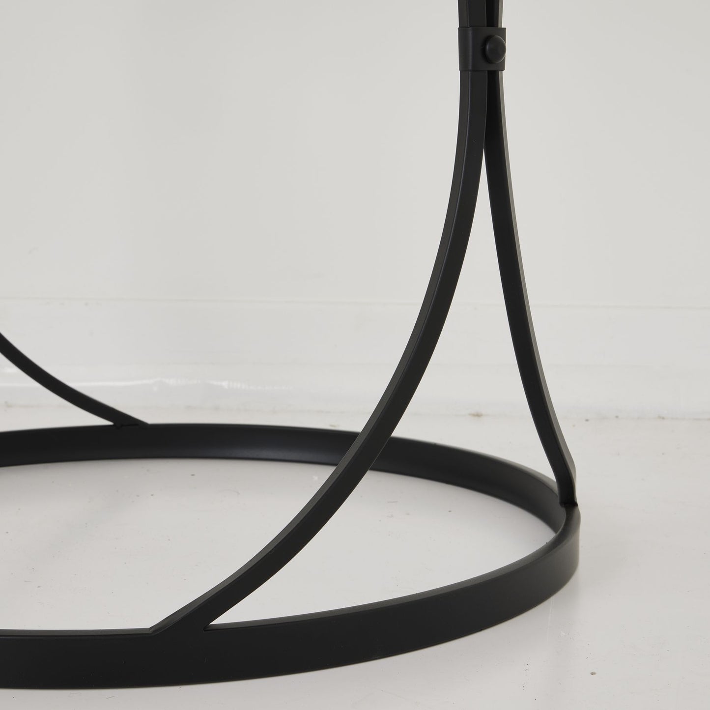Concaved Set Of Two Black Mirrored Side Tables