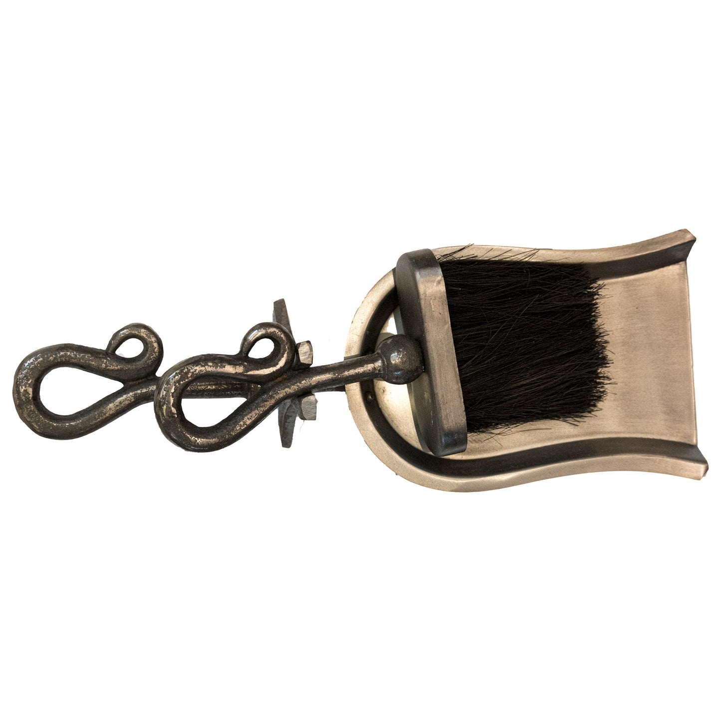 Antique Pewter Crook Handled Hearth Tidy