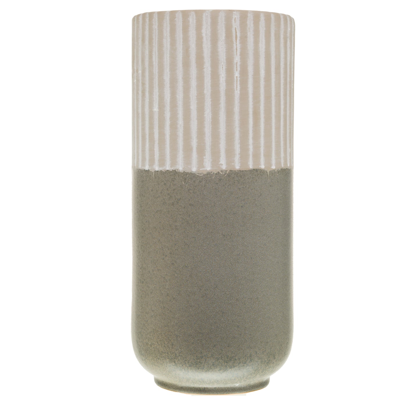 Mason Collection Grey Ceramic Tall Straight Vase