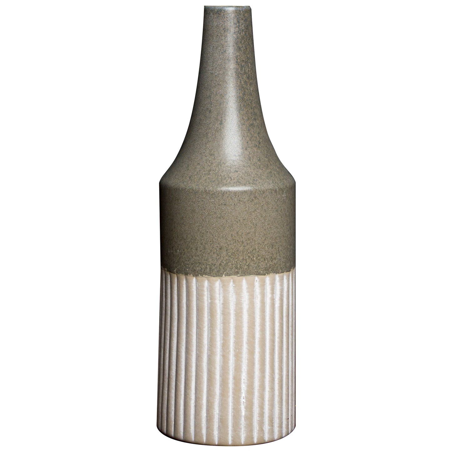 Mason Collection Grey Ceramic Convex Vase