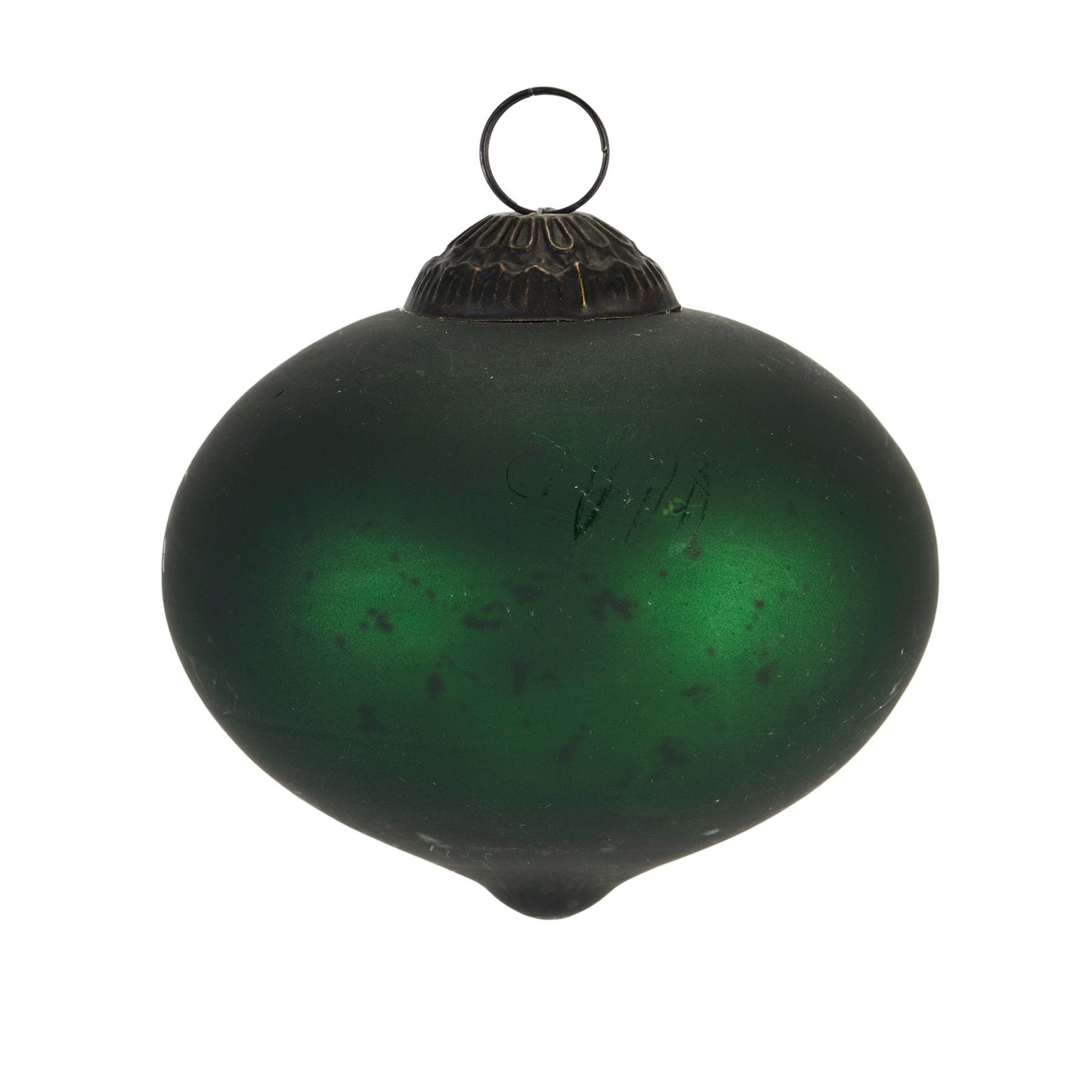 The Noel Collection Forest Green Bulbous Christmas Bauble