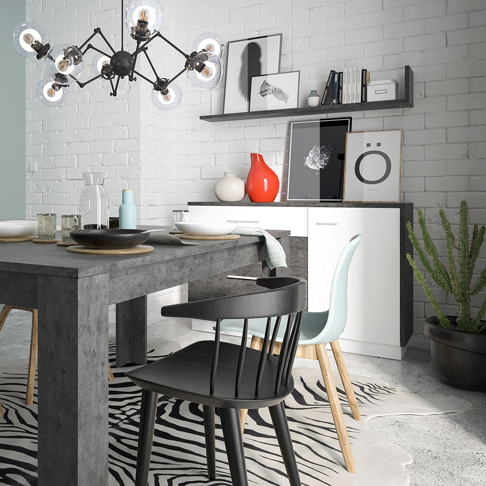 Zingaro  Dining table in Grey and White