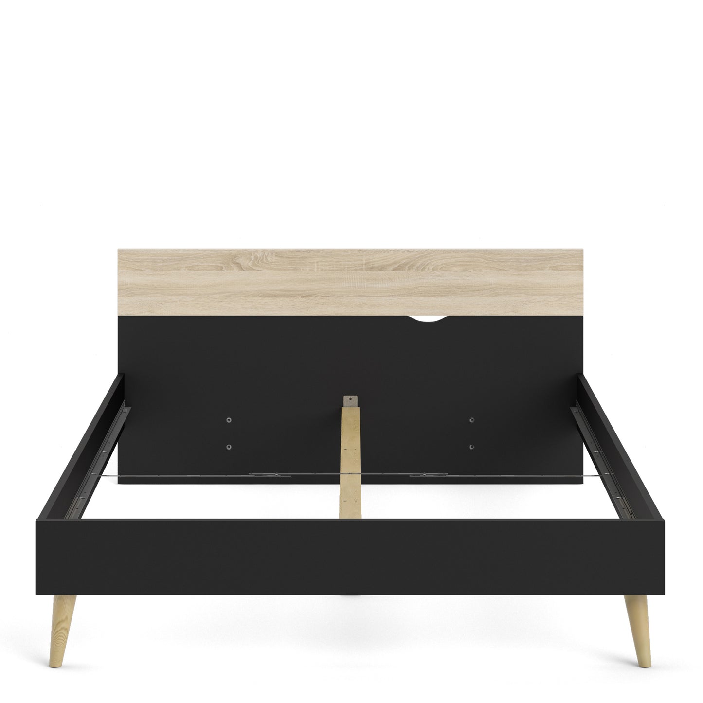 Oslo  Euro King Bed (160 x 200) in Black and Oak