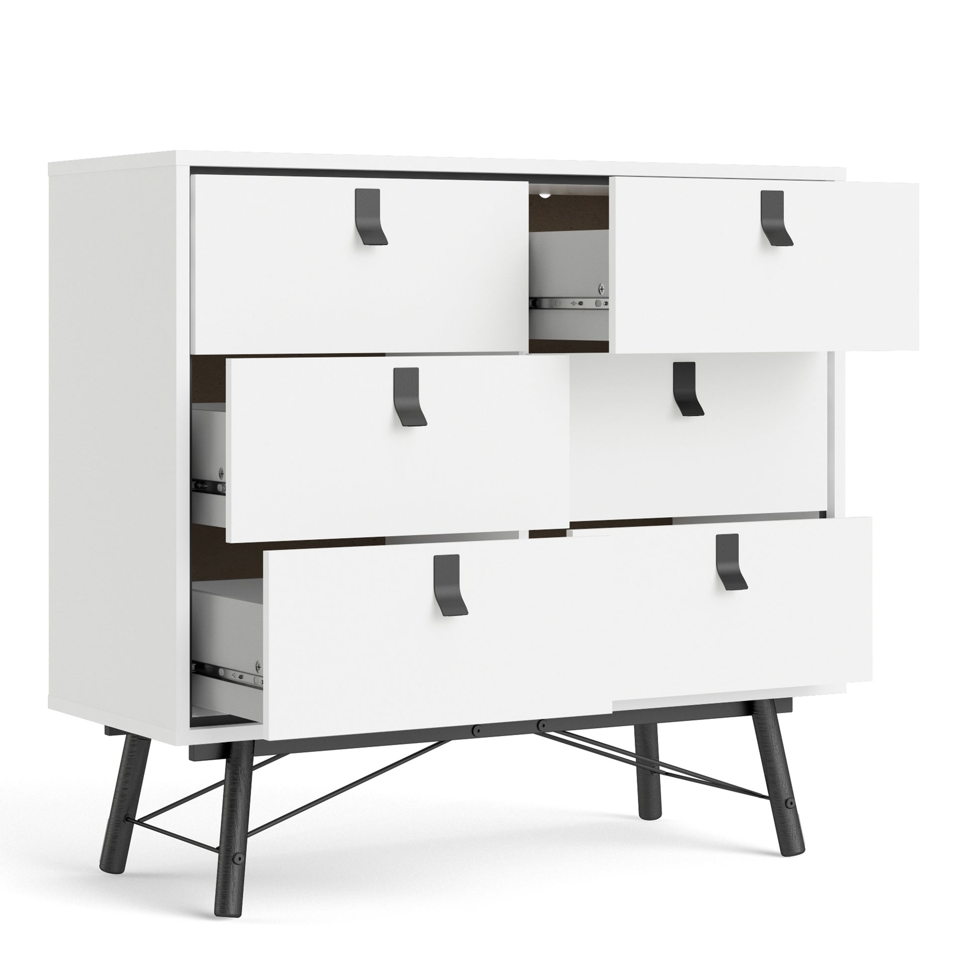 Ry  Double chest of drawers 6 drawers in Matt White