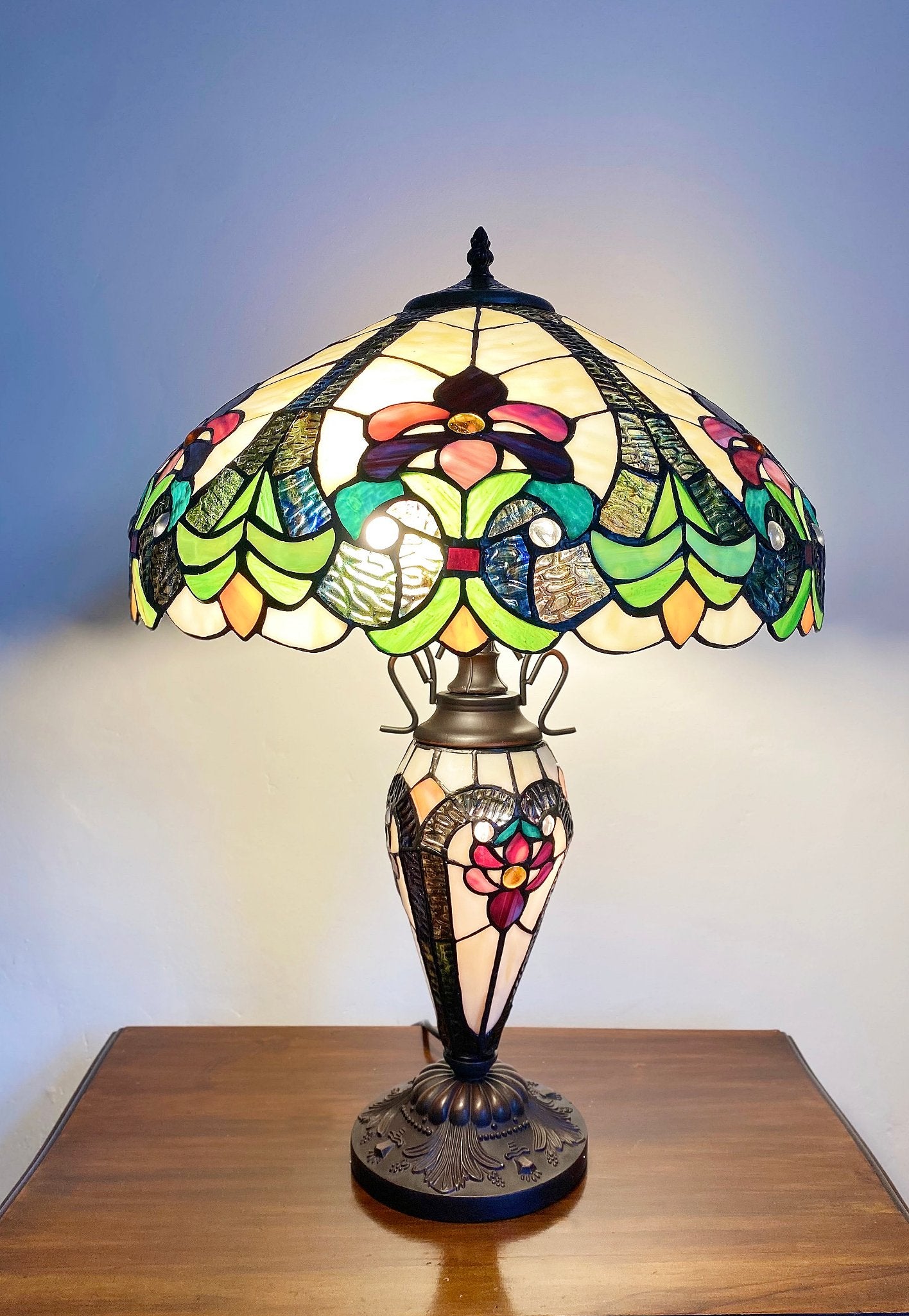 Multicoloured Double Tiffany Lamp 68cm