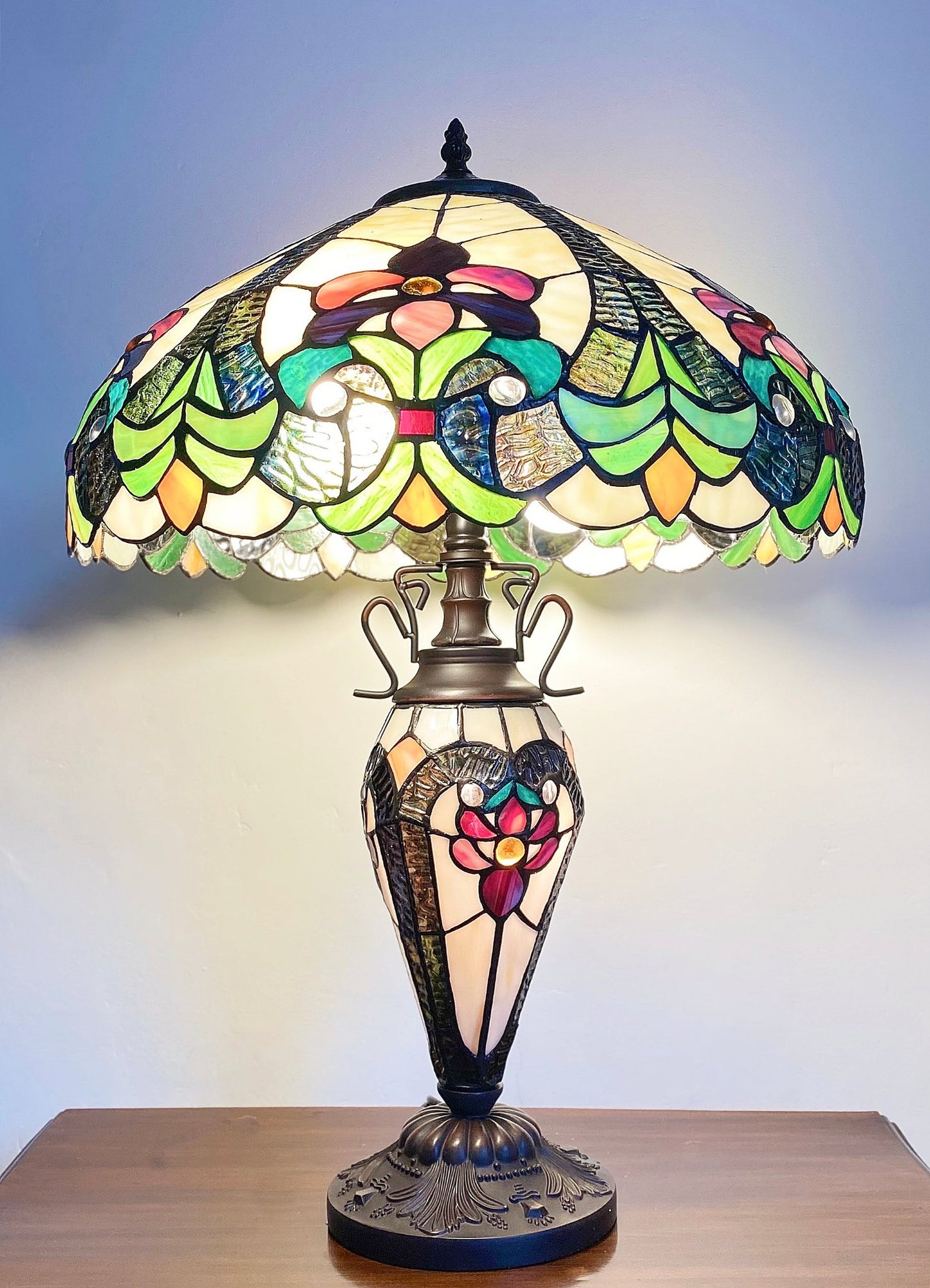 Multicoloured Double Tiffany Lamp 68cm