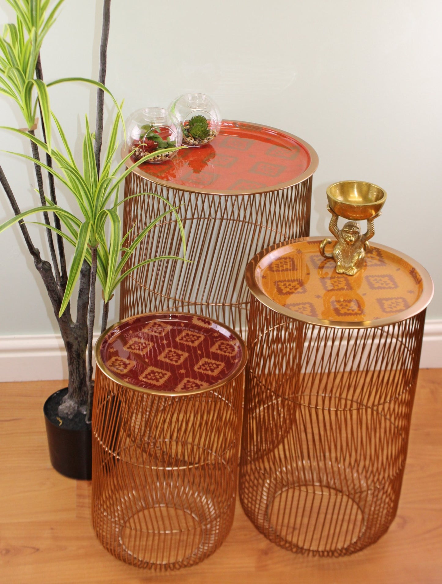 Set of 3 Kasbah Wire Tables, Design B