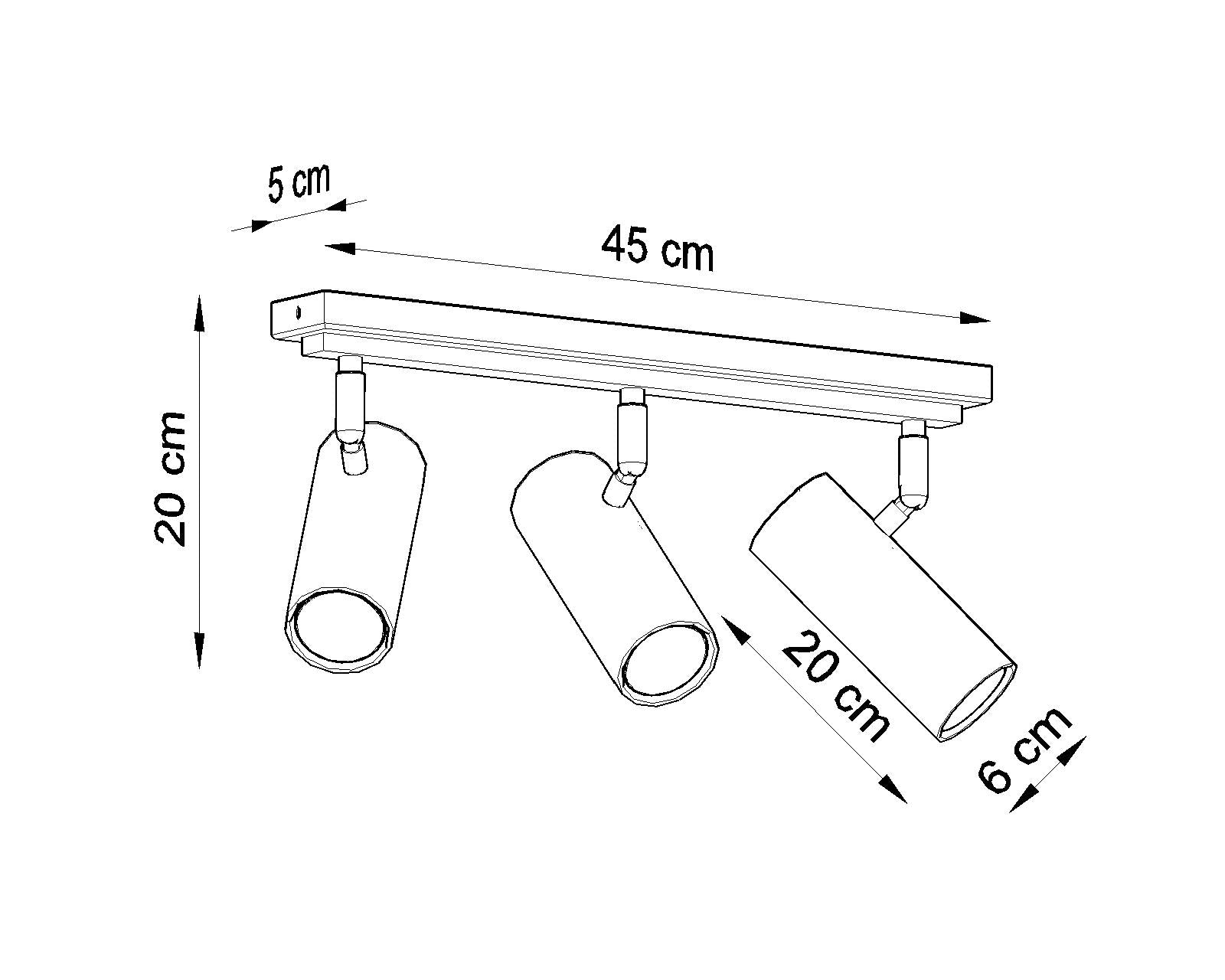 Ceiling lamp DIREZIONE 3 black