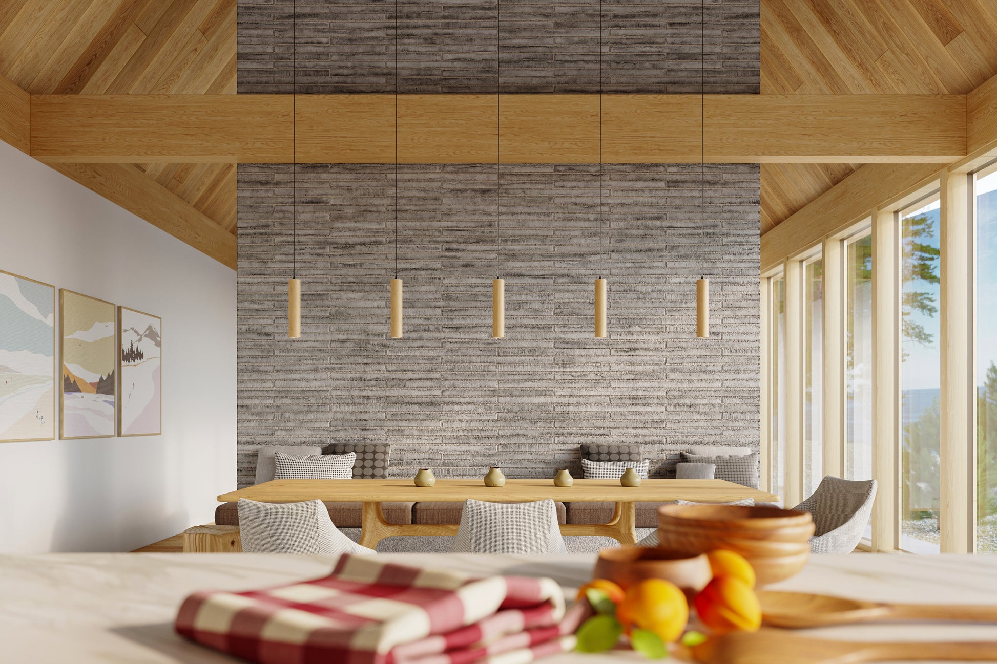 Pendant lamp LINO 2 wood