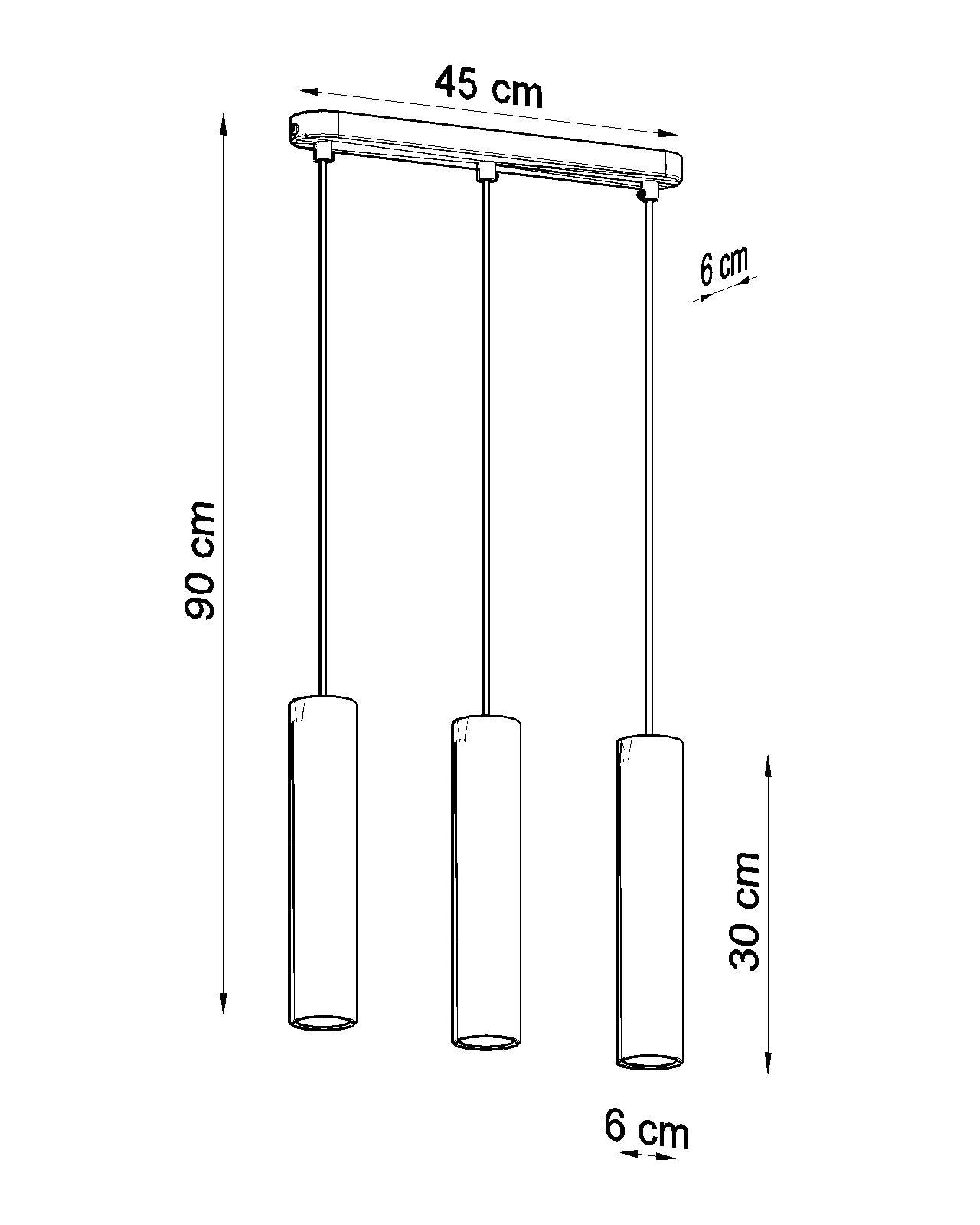 Pendant lamp LINO 3 wood