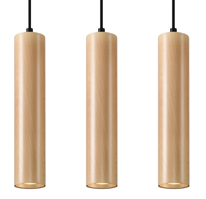 Pendant lamp LINO 3 wood