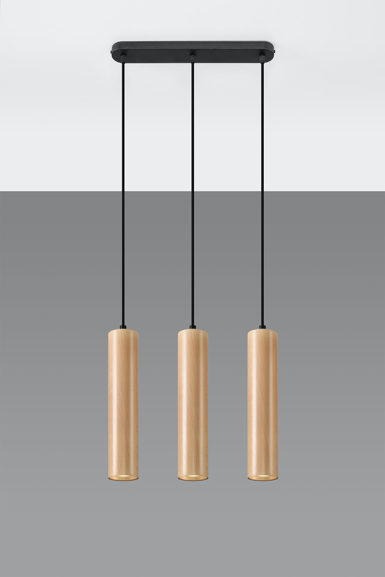 Pendant lamp LINO 3 wood