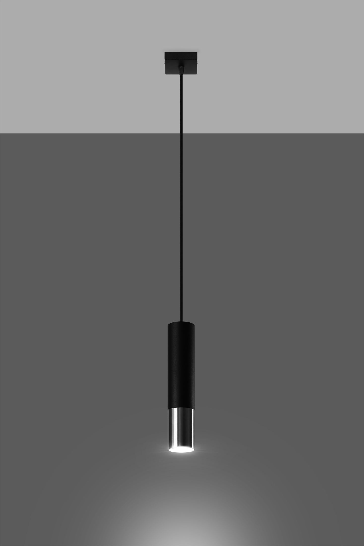 Pendant lamp LOOPEZ 1 black/chrome