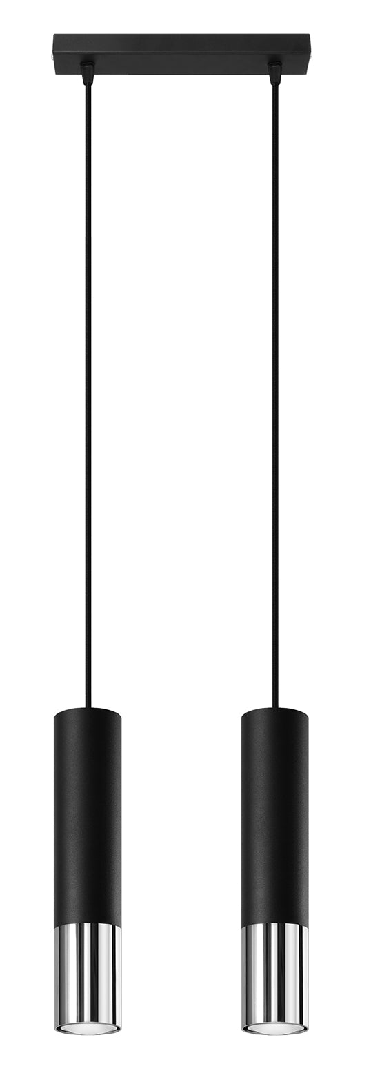 Pendant lamp LOOPEZ 2 black/chrome