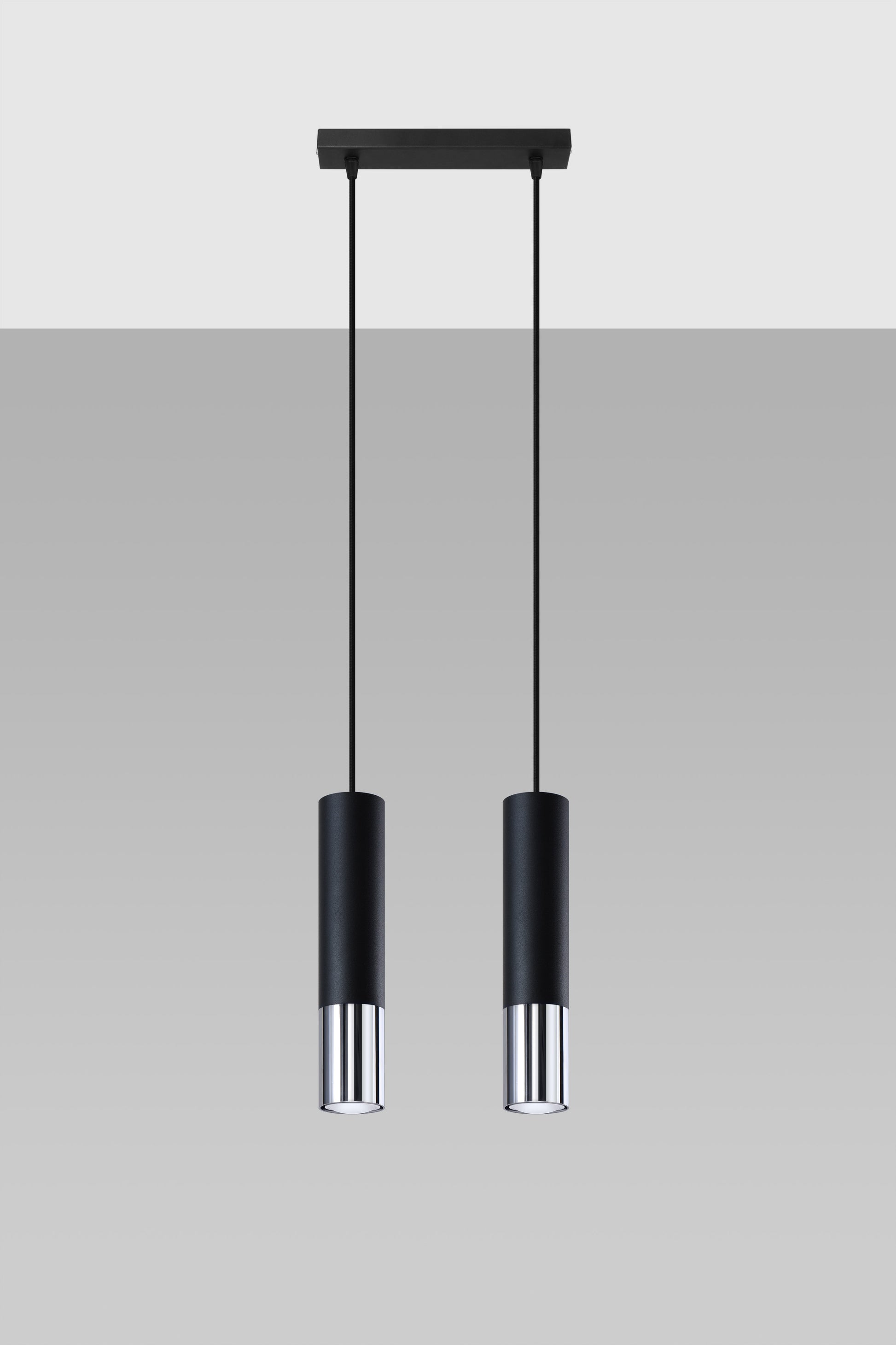 Pendant lamp LOOPEZ 2 black/chrome