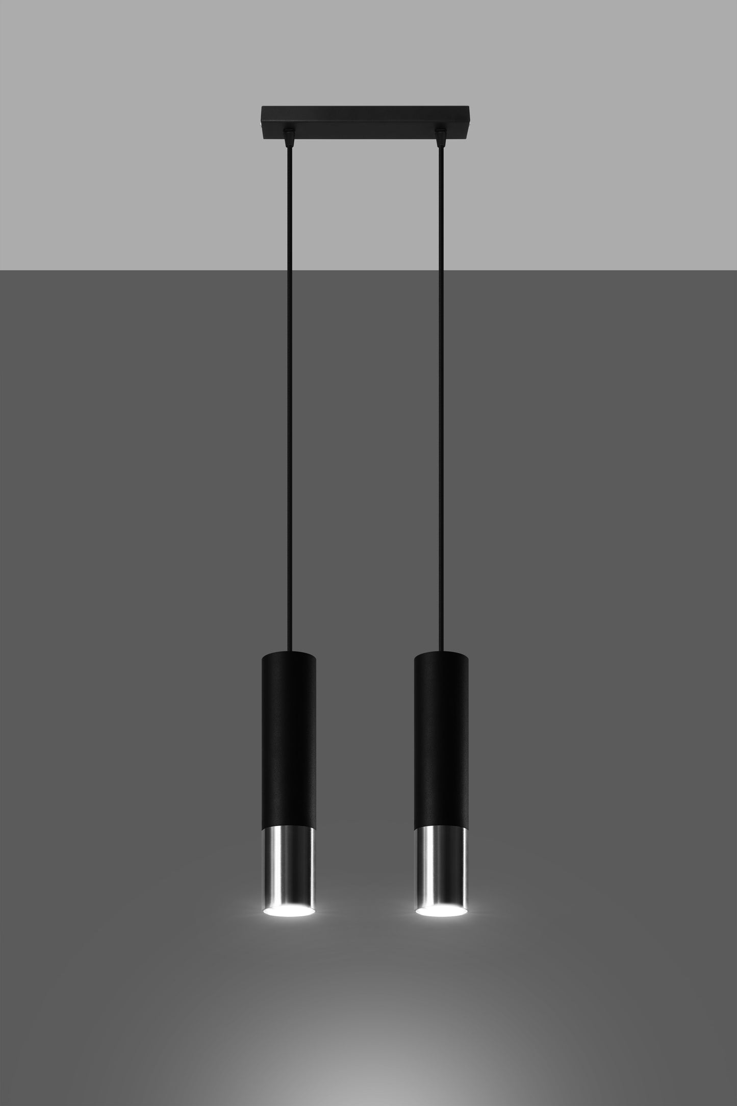 Pendant lamp LOOPEZ 2 black/chrome