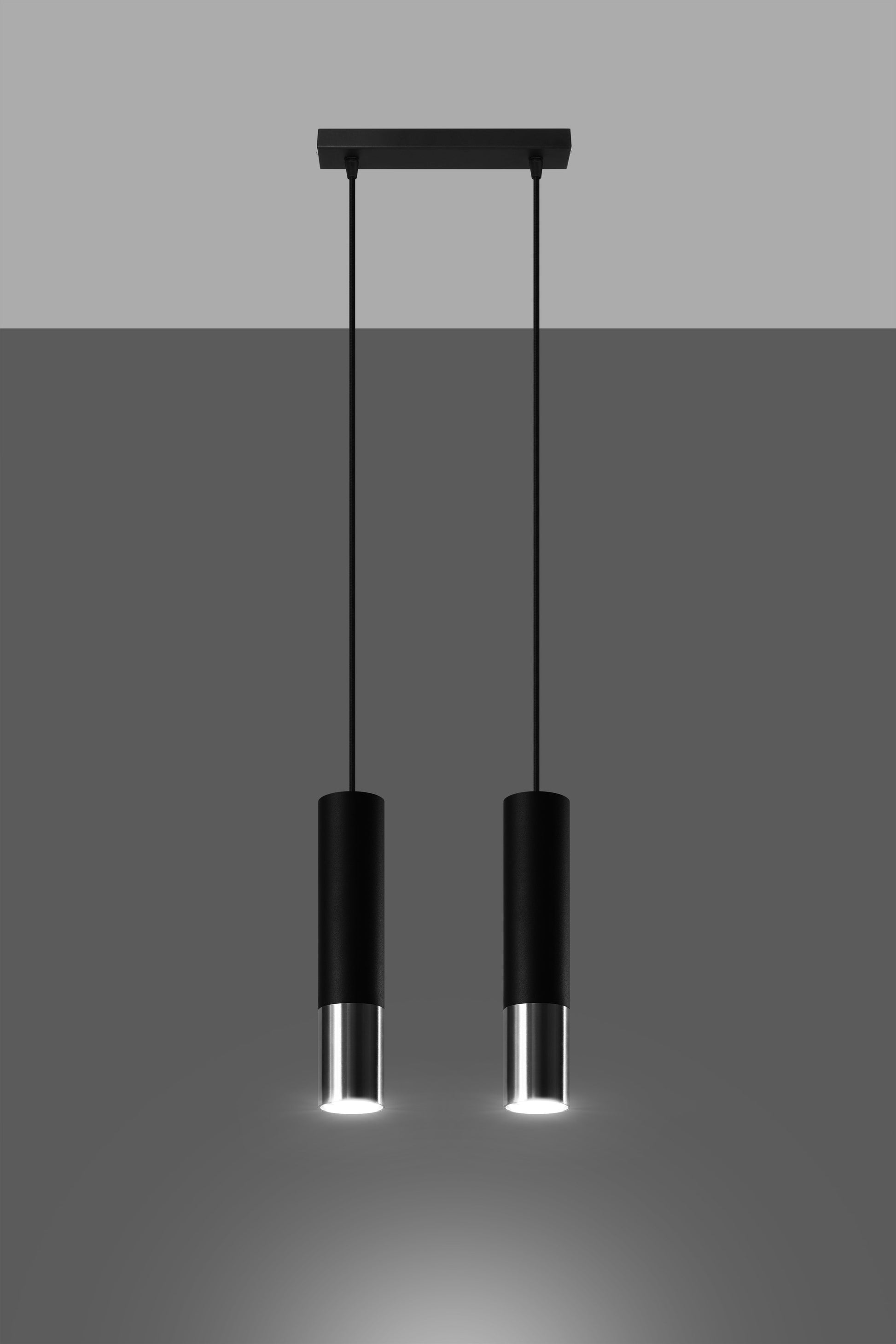 Pendant lamp LOOPEZ 2 black/chrome