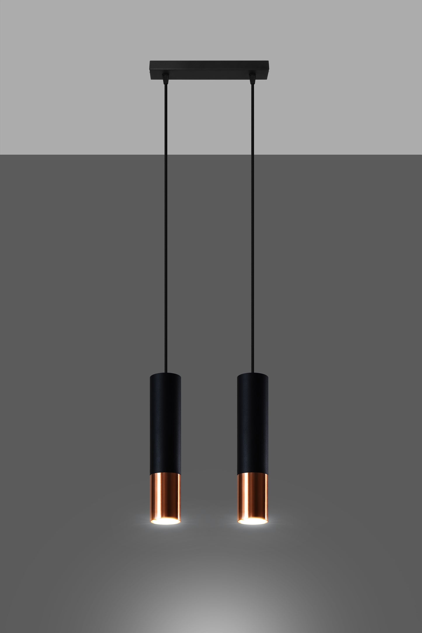 Pendant lamp LOOPEZ 2 black/copper