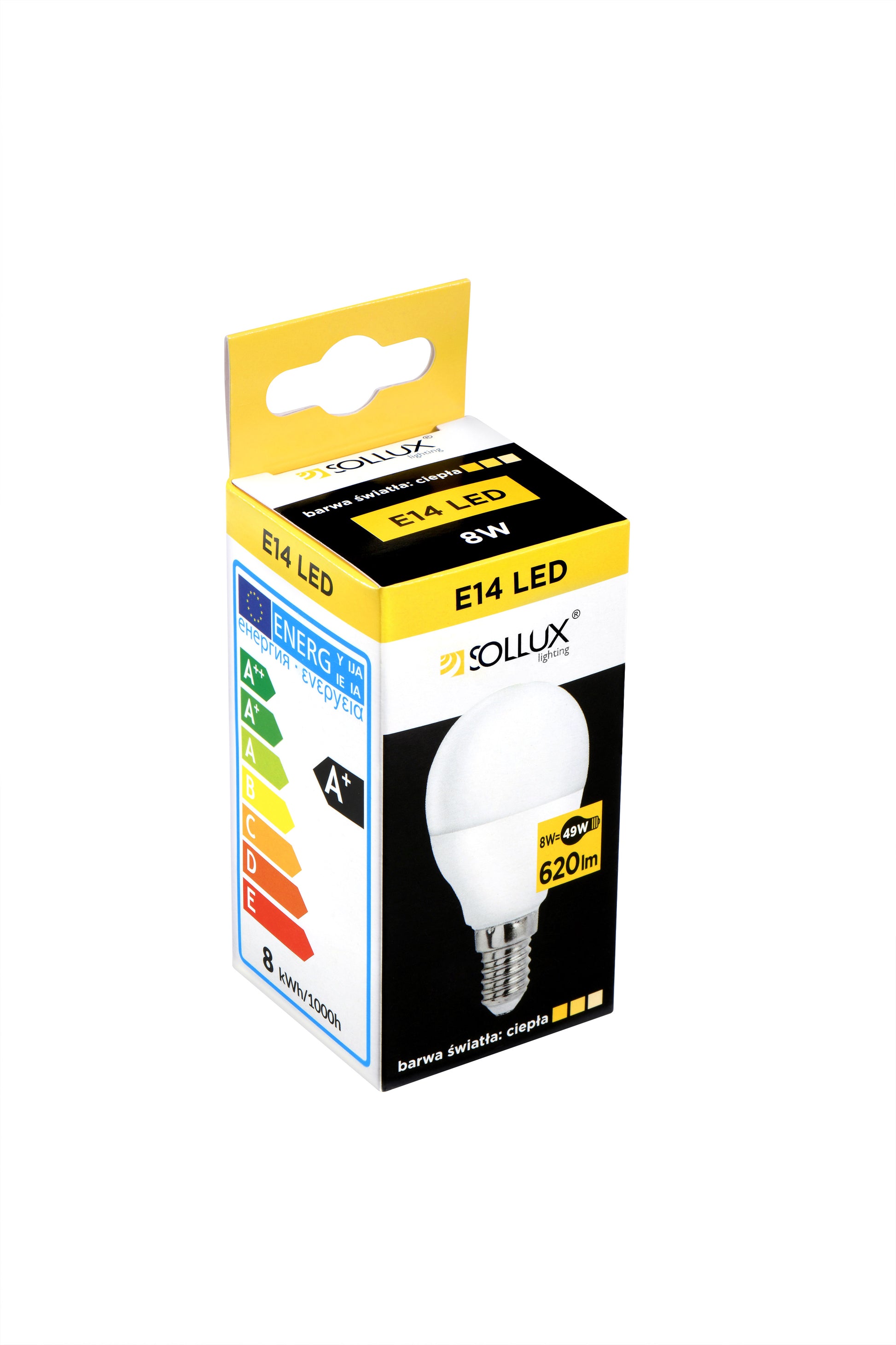 LED bulb E14 3000K 8W 620lm