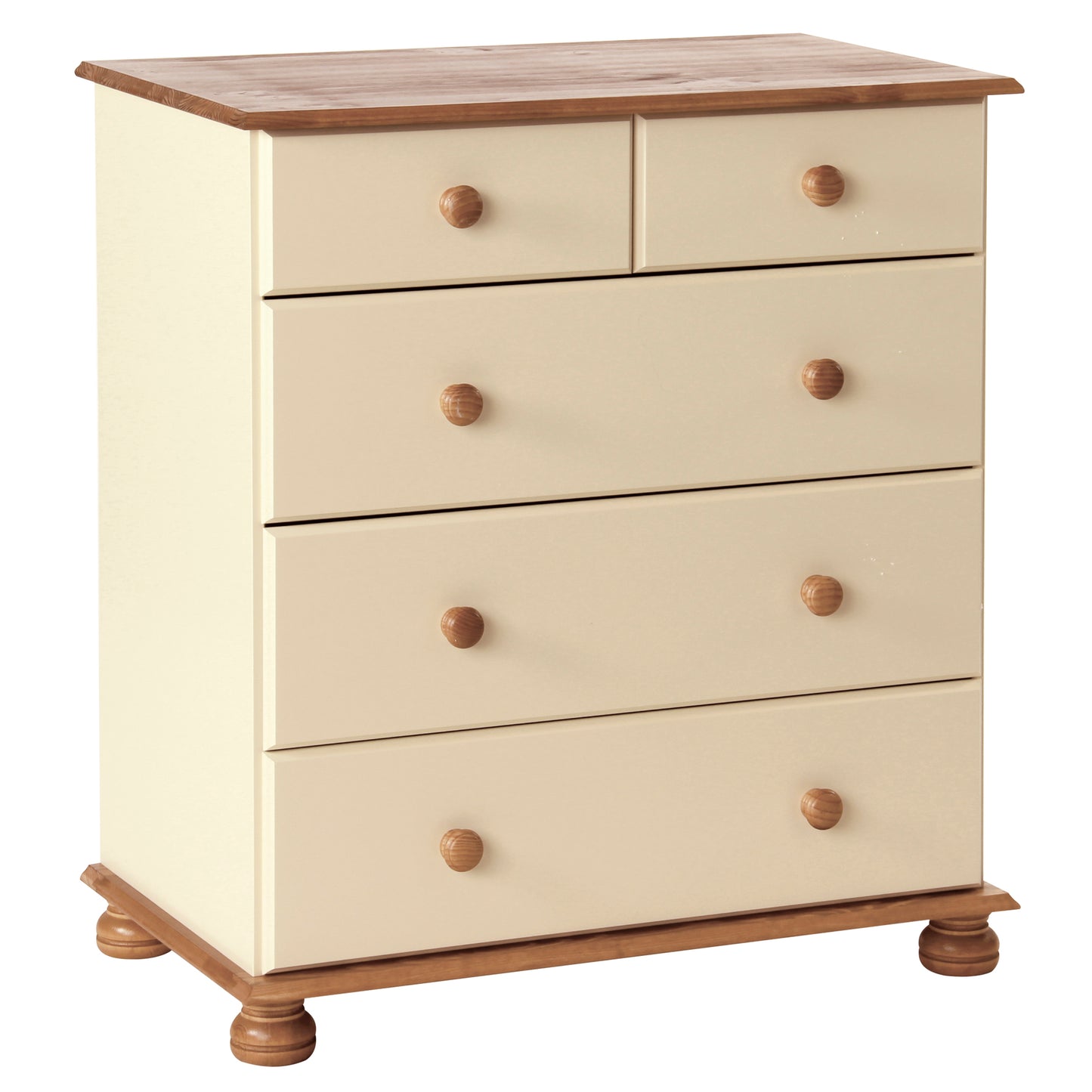 Copenhagen  2 + 3 Deep Drawer Chest in Cream/Pine