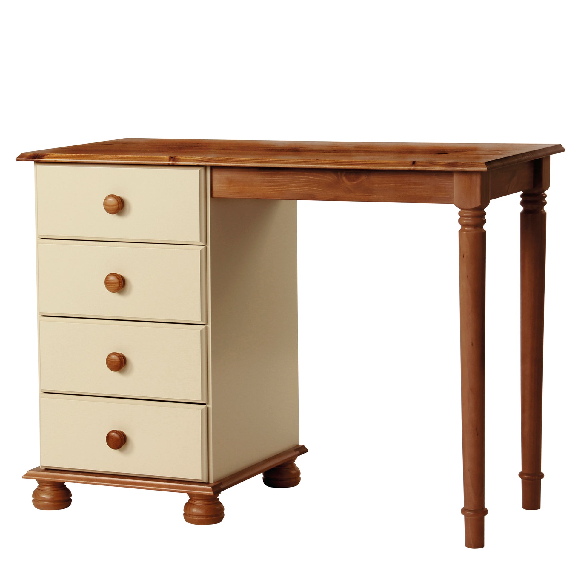 Copenhagen  Single Dressing Table in Cream/Pine