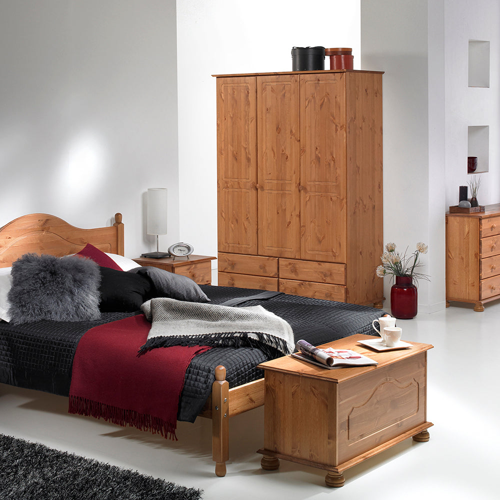 Copenhagen  3 Door 4 Drawer Wardrobe in Pine