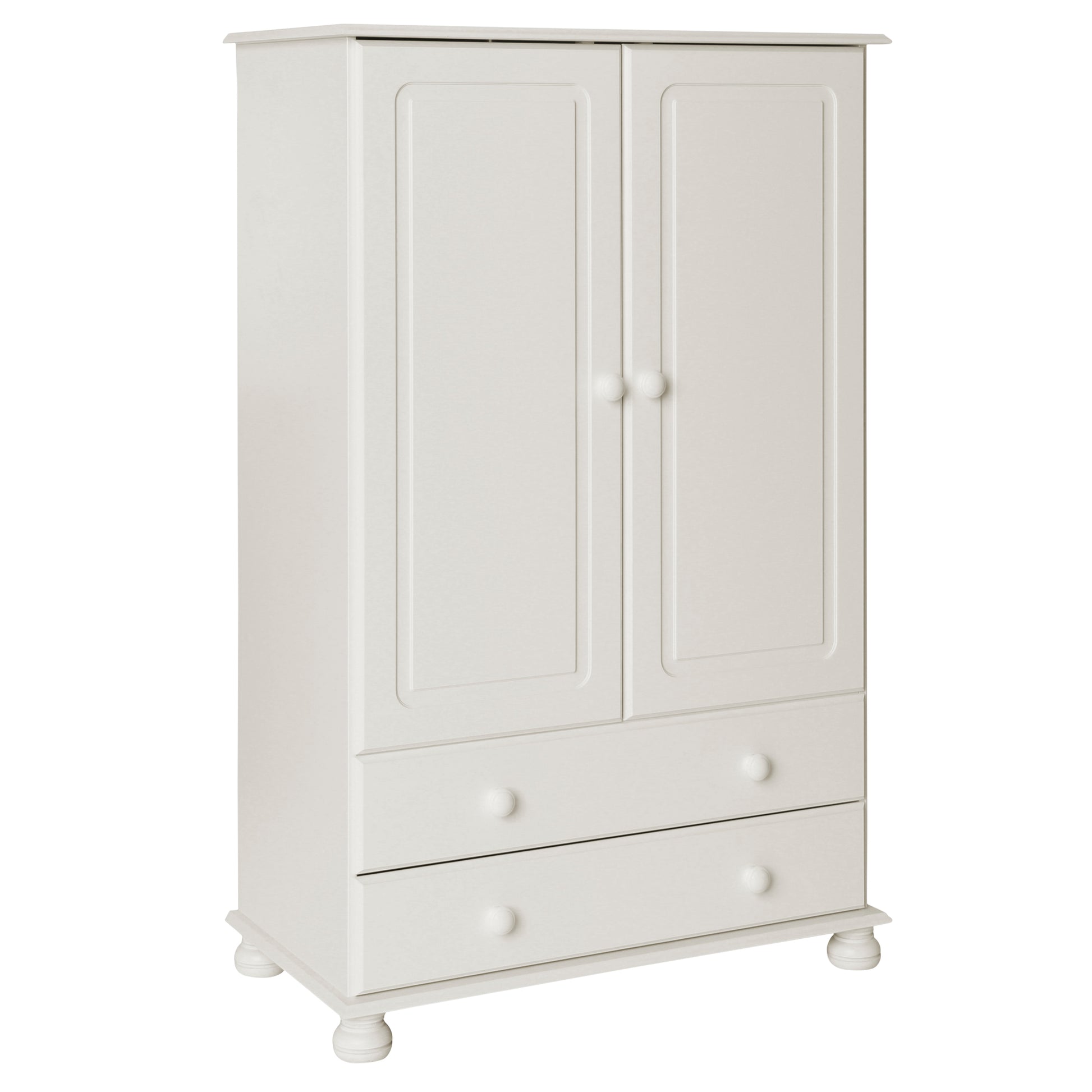 Copenhagen  2 Door 2 Drawer Combi Wardrobe in White