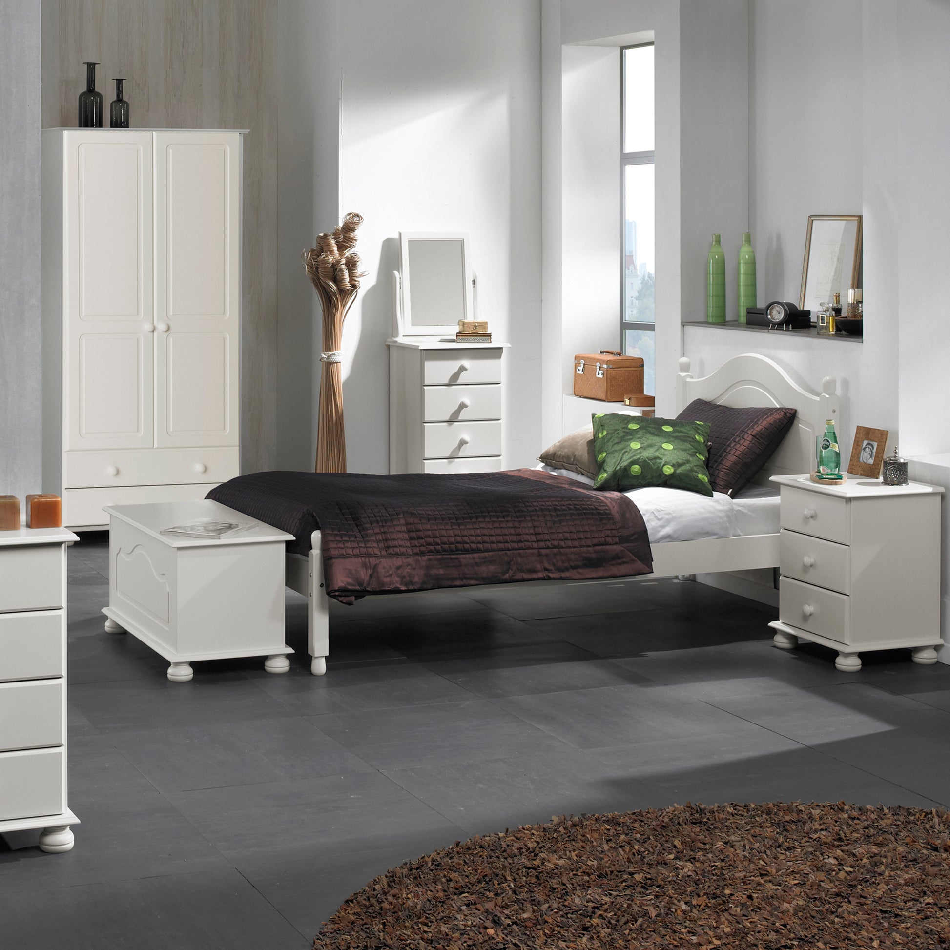 Copenhagen  2 door 2 drawer Wardrobe in White