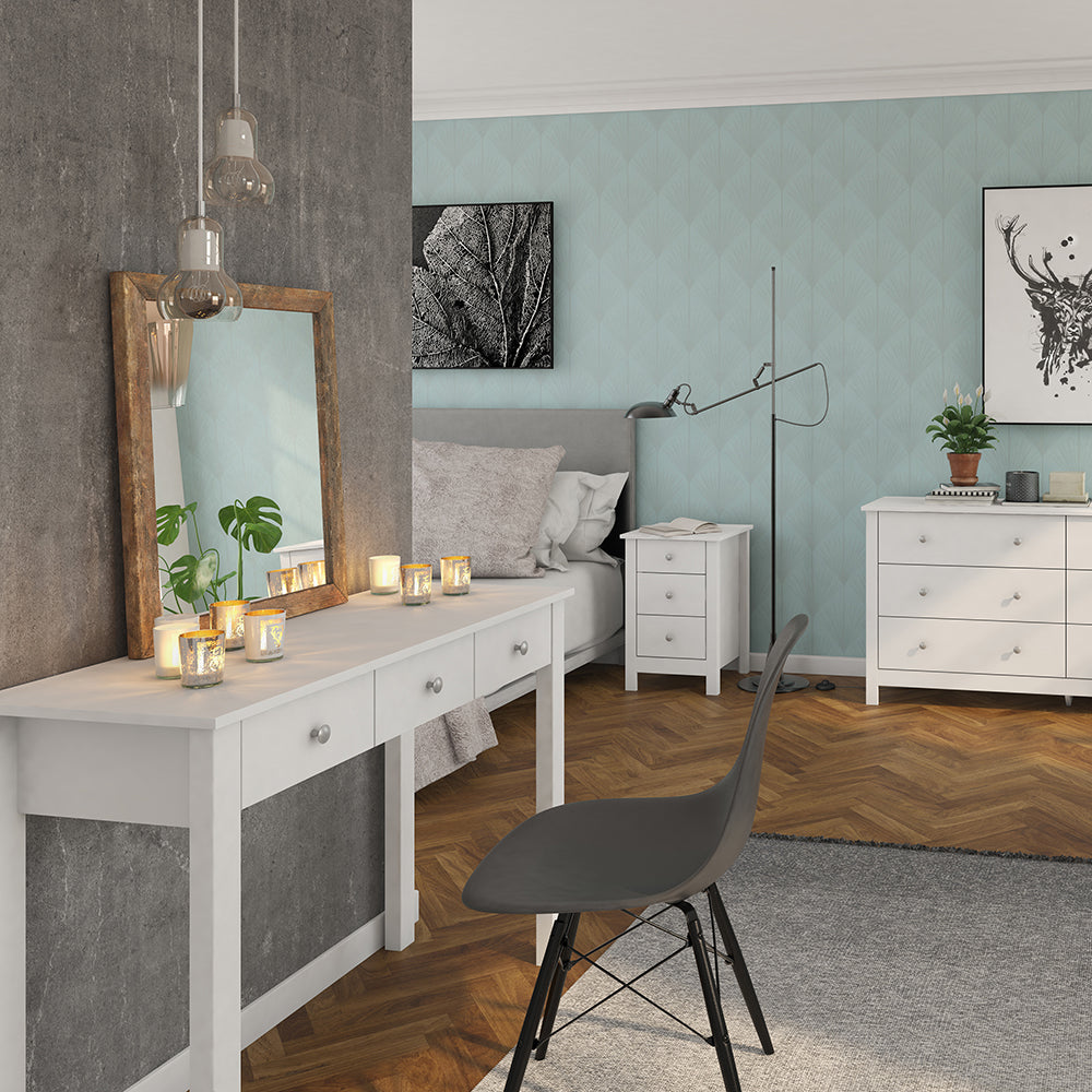 Florence  3 drawer bedside in White