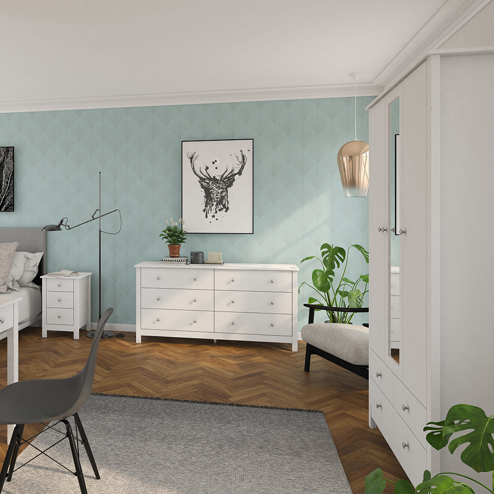 Florence  3 drawer bedside in White