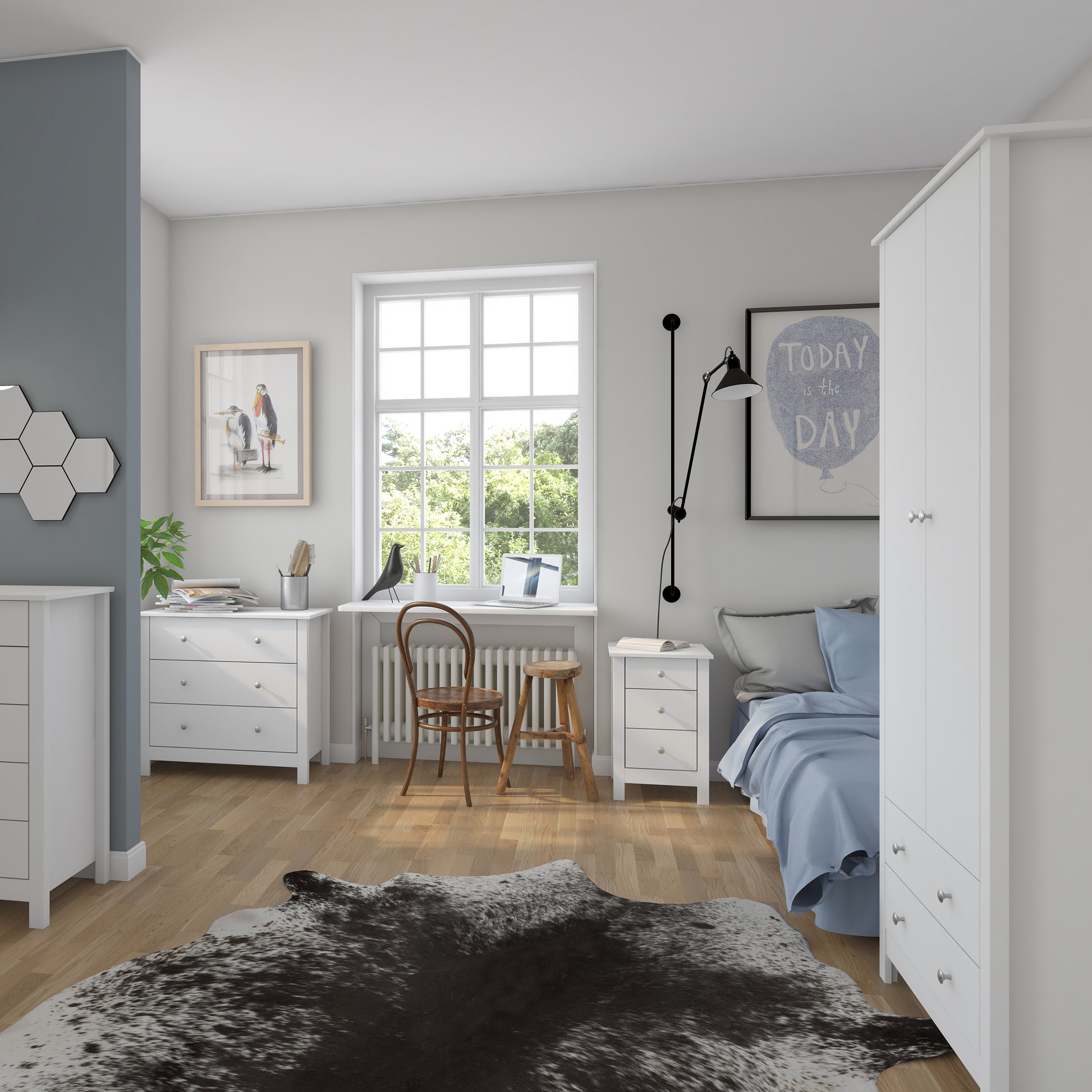 Florence  3 drawer chest in White