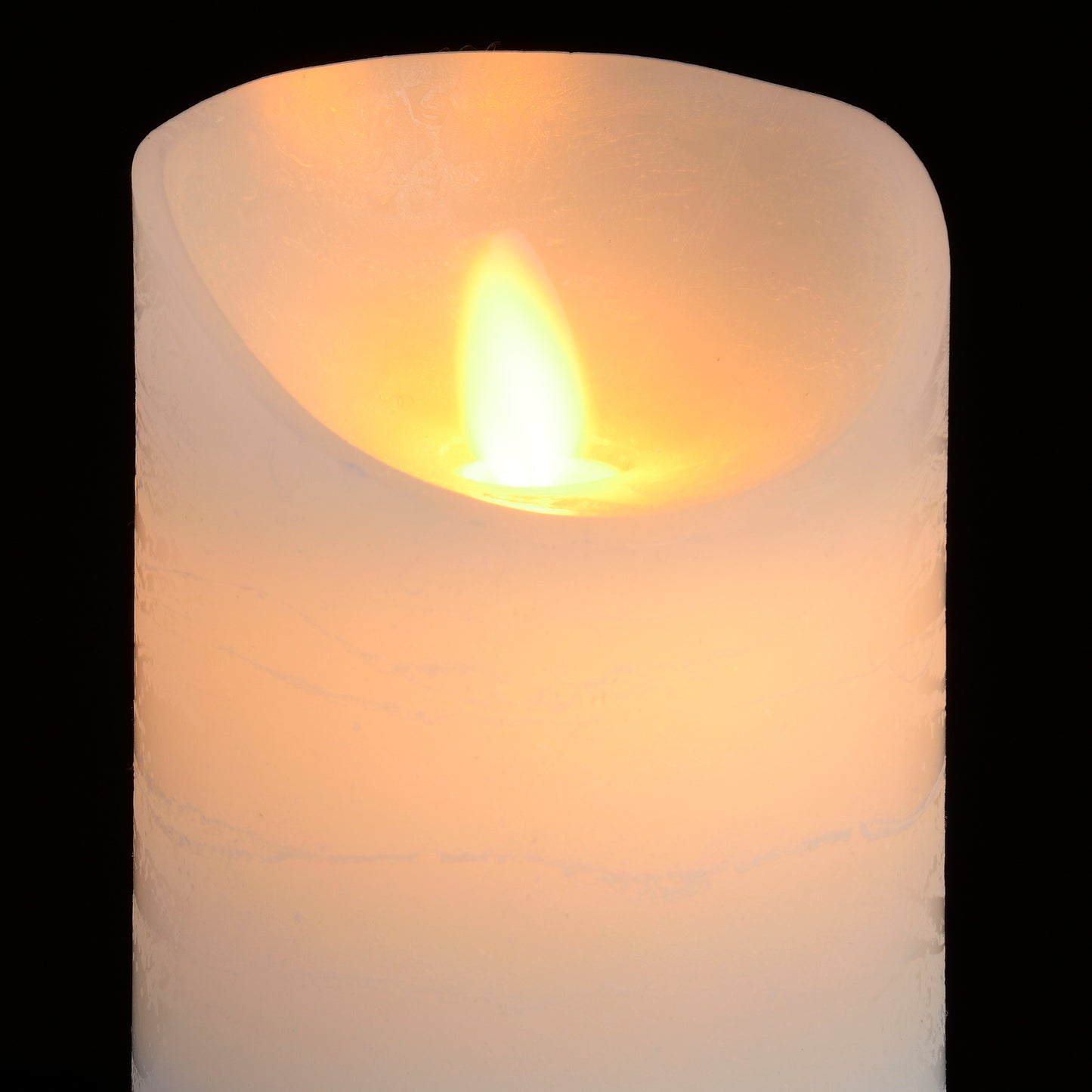 Luxe Collection 3 x 4 White Flickering Flame LED Wax Candle