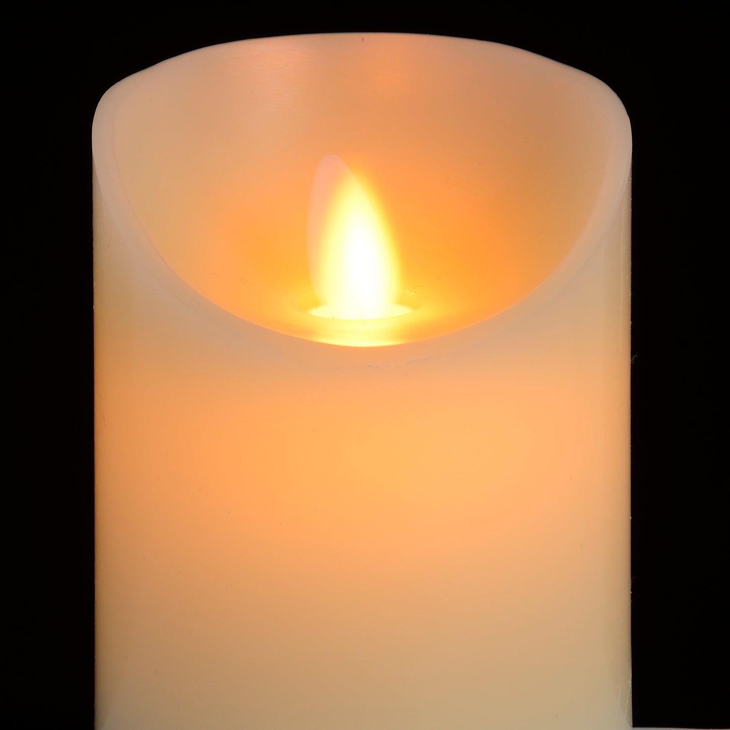 Luxe Collection 3 x 4 Cream Flickering Flame LED Wax Candle