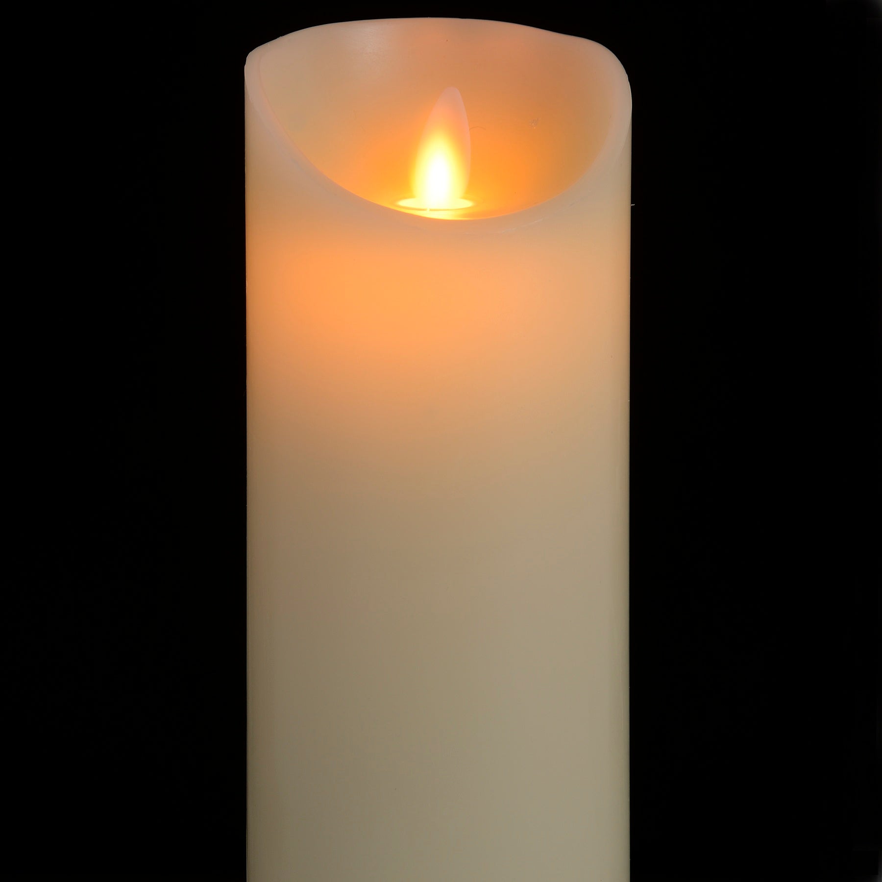 Luxe Collection 3 x 8 Cream Flickering Flame LED Wax Candle