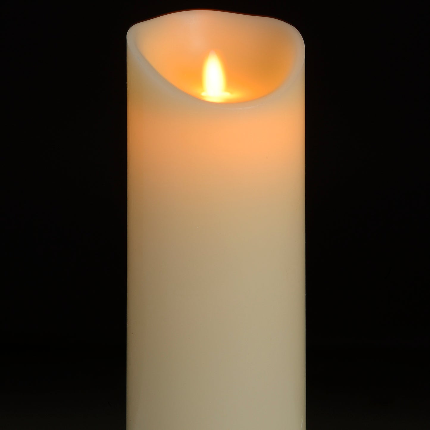 Luxe Collection 3.5 x9 Cream Flickering Flame LED Wax Candle