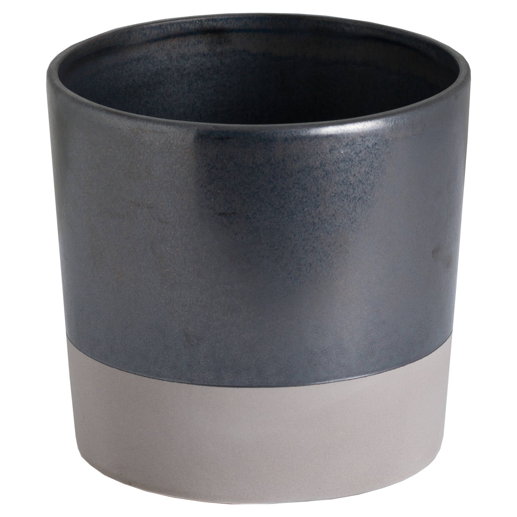 Large Metallic Grey Ceramic Planter