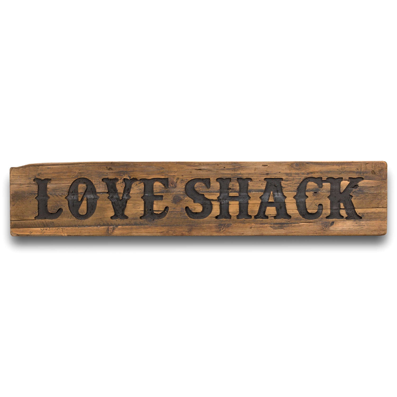 Love Shack Rustic Wooden Message Plaque