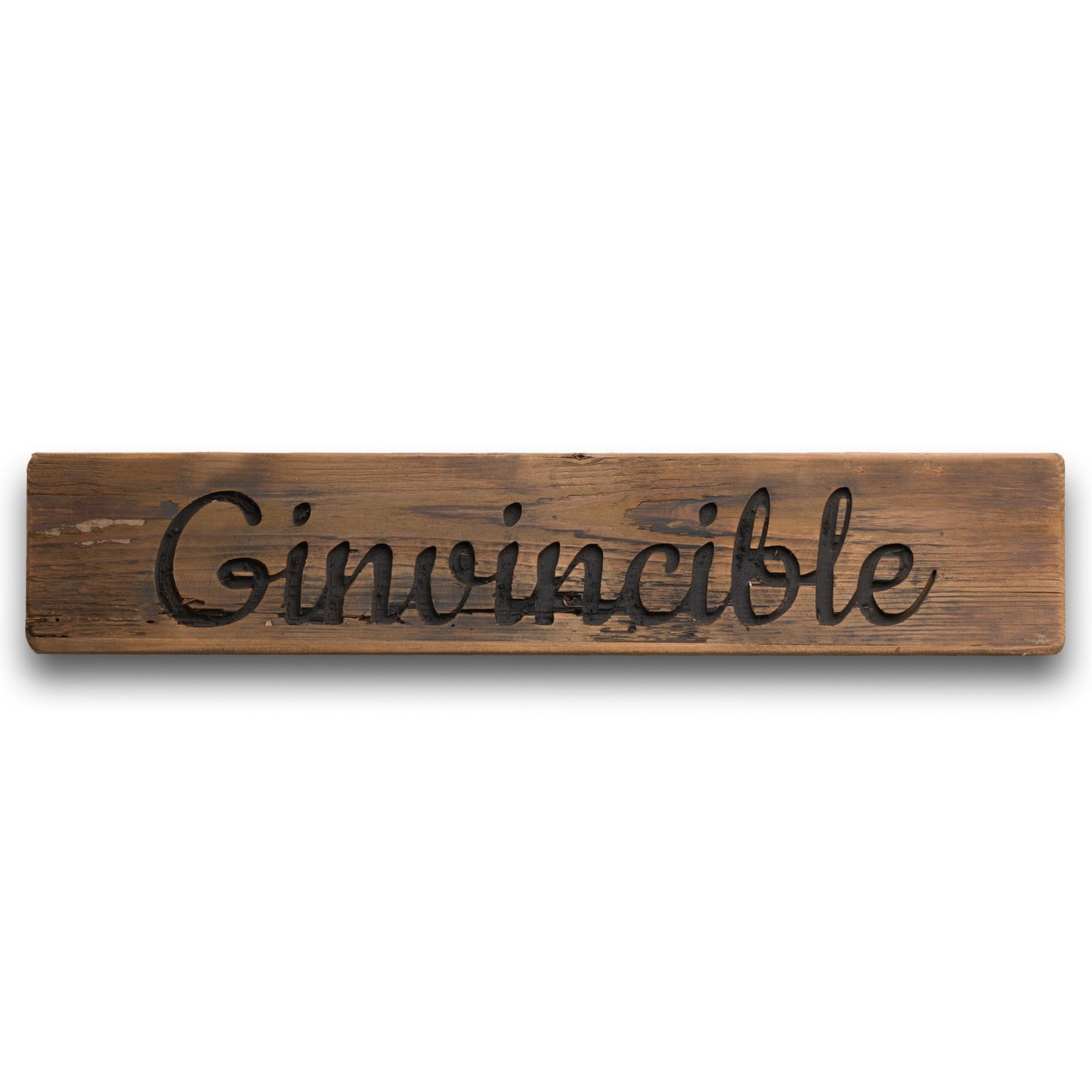 Ginvincible Rustic Wooden Message Plaque