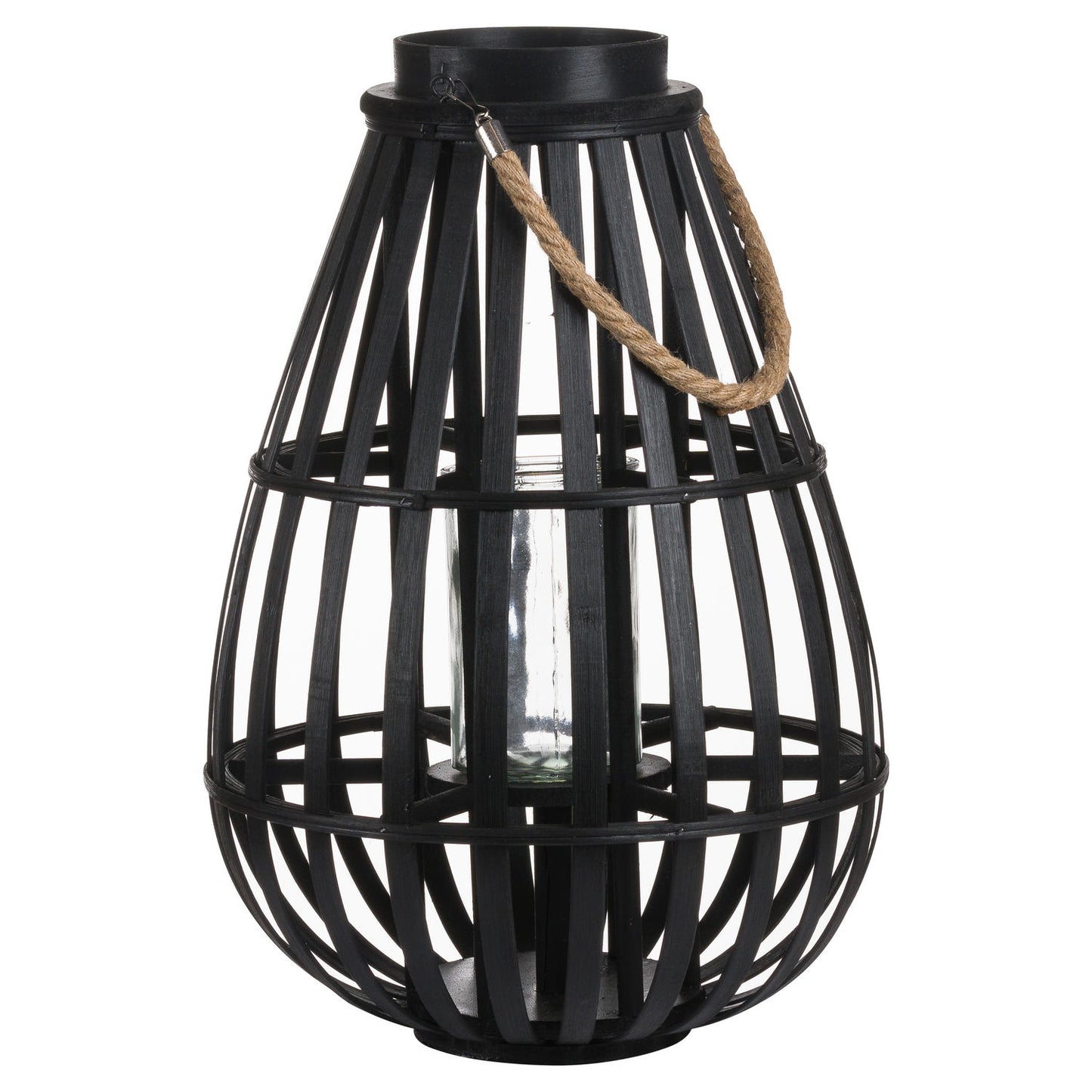 Domed Wicker Lantern With Rope Detail
