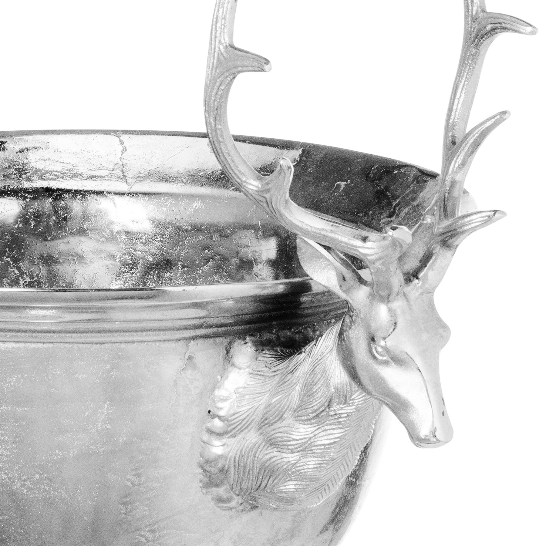 Large Aluminium Stag Champagne Cooler on Stand