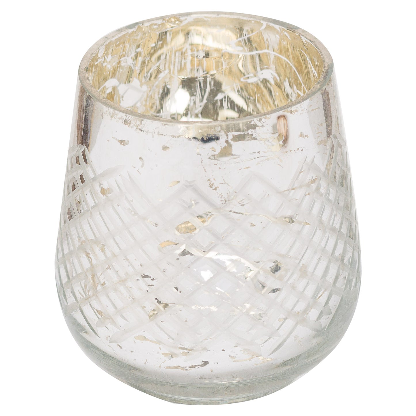 The Noel Collection Medium Silver Foiled Candle Holder
