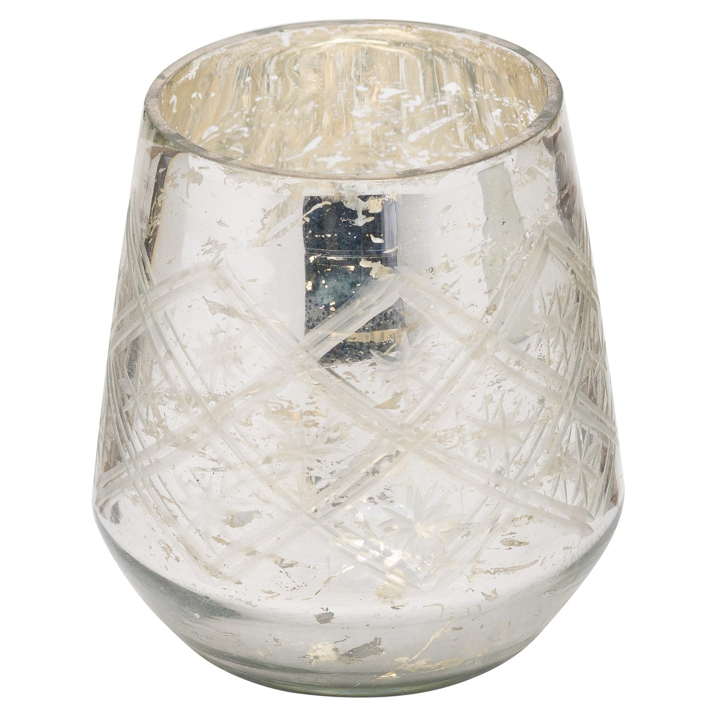 The Noel Collection Silver Foil Effect Tealight Holder