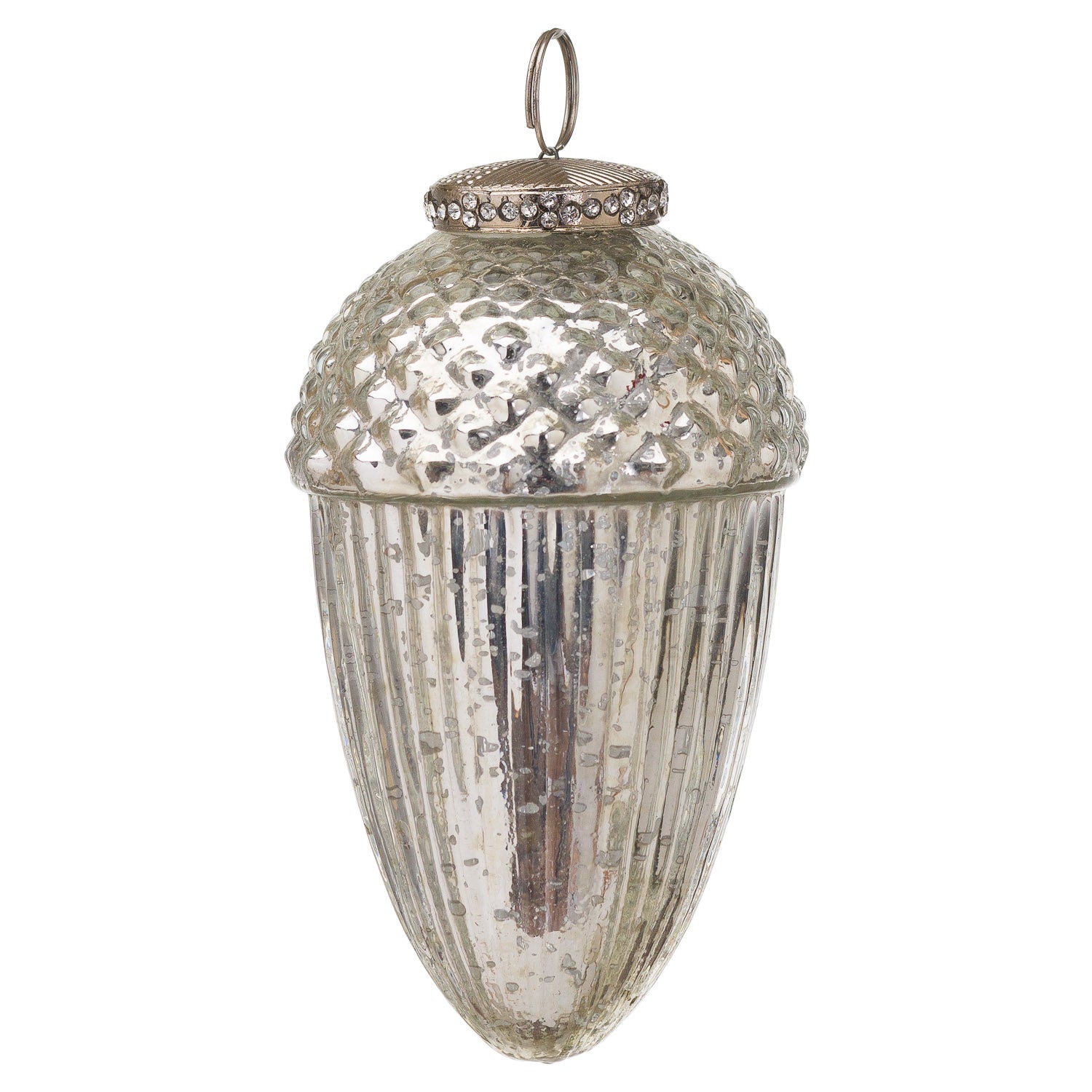 The Noel Collection Silver Large Hanging Acorn Decoration
