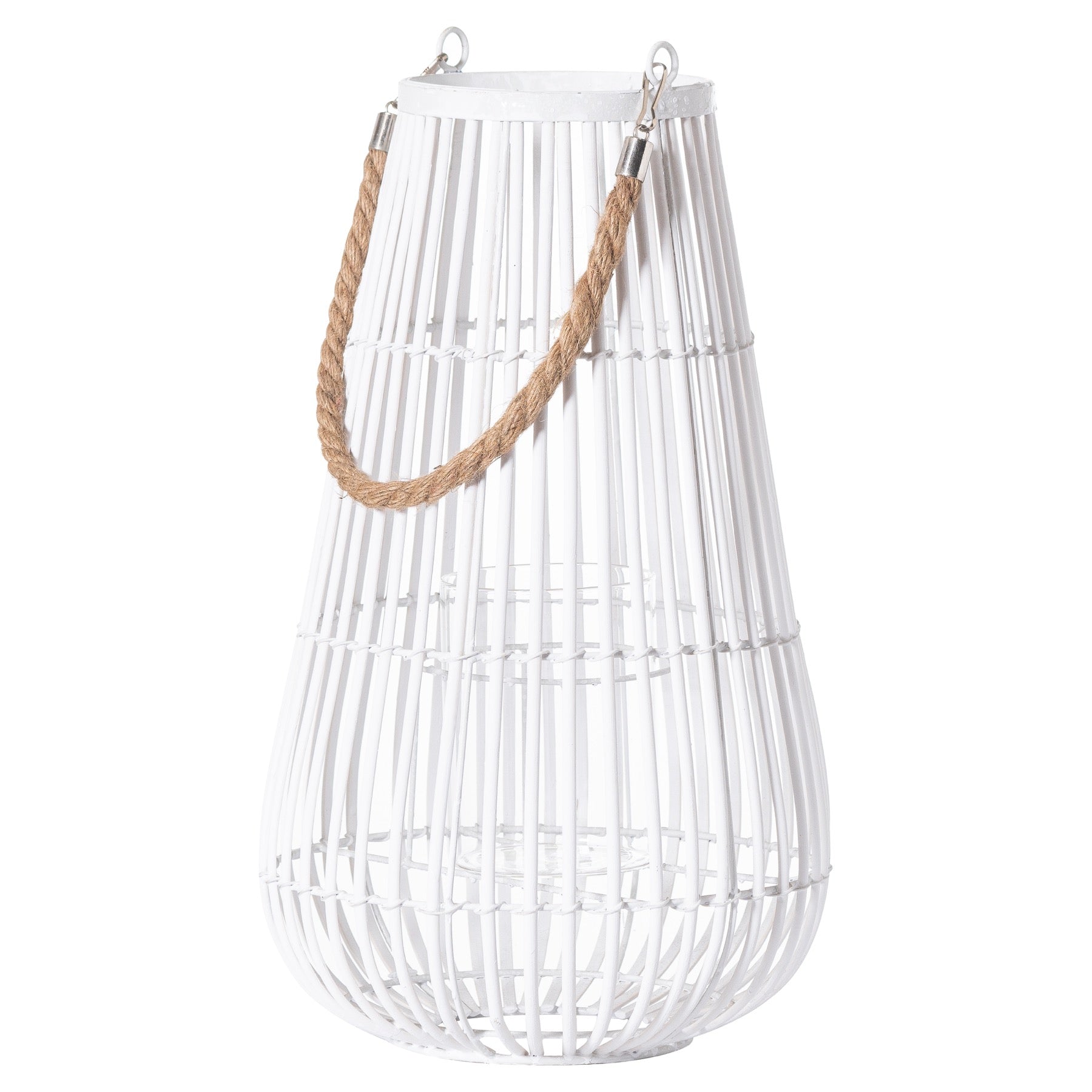 Domed White Lantern With Rope Detail