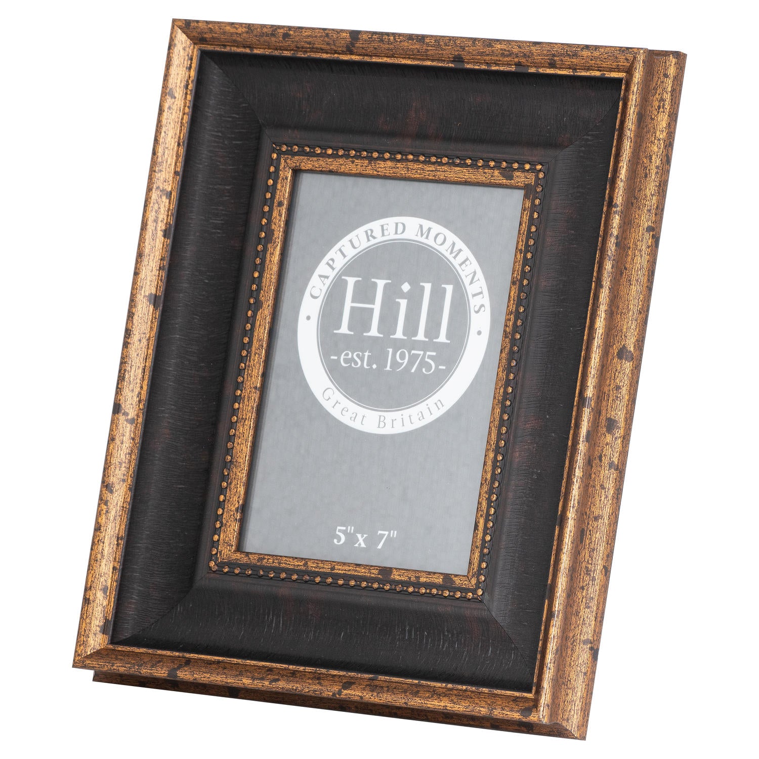 Black And Antique Gold Beaded 5X7 Photo Frame